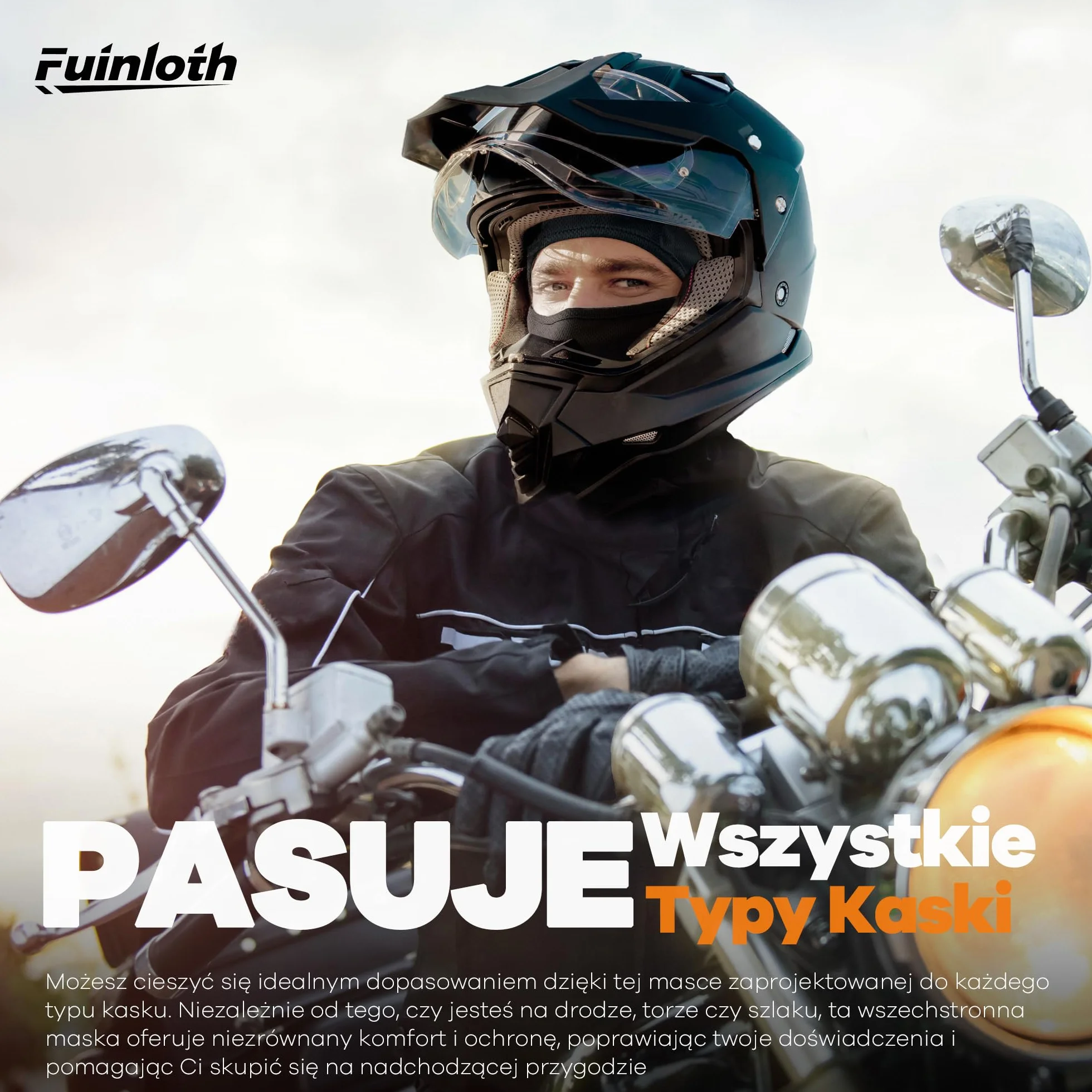 Fuinloth Balaclava Maska Narciarska, Motocykl i Rower Wiatroszczelny Ocieplacz Szyi Ochrona przed UV Chłodzące dla Mężczyzn/Kobiet