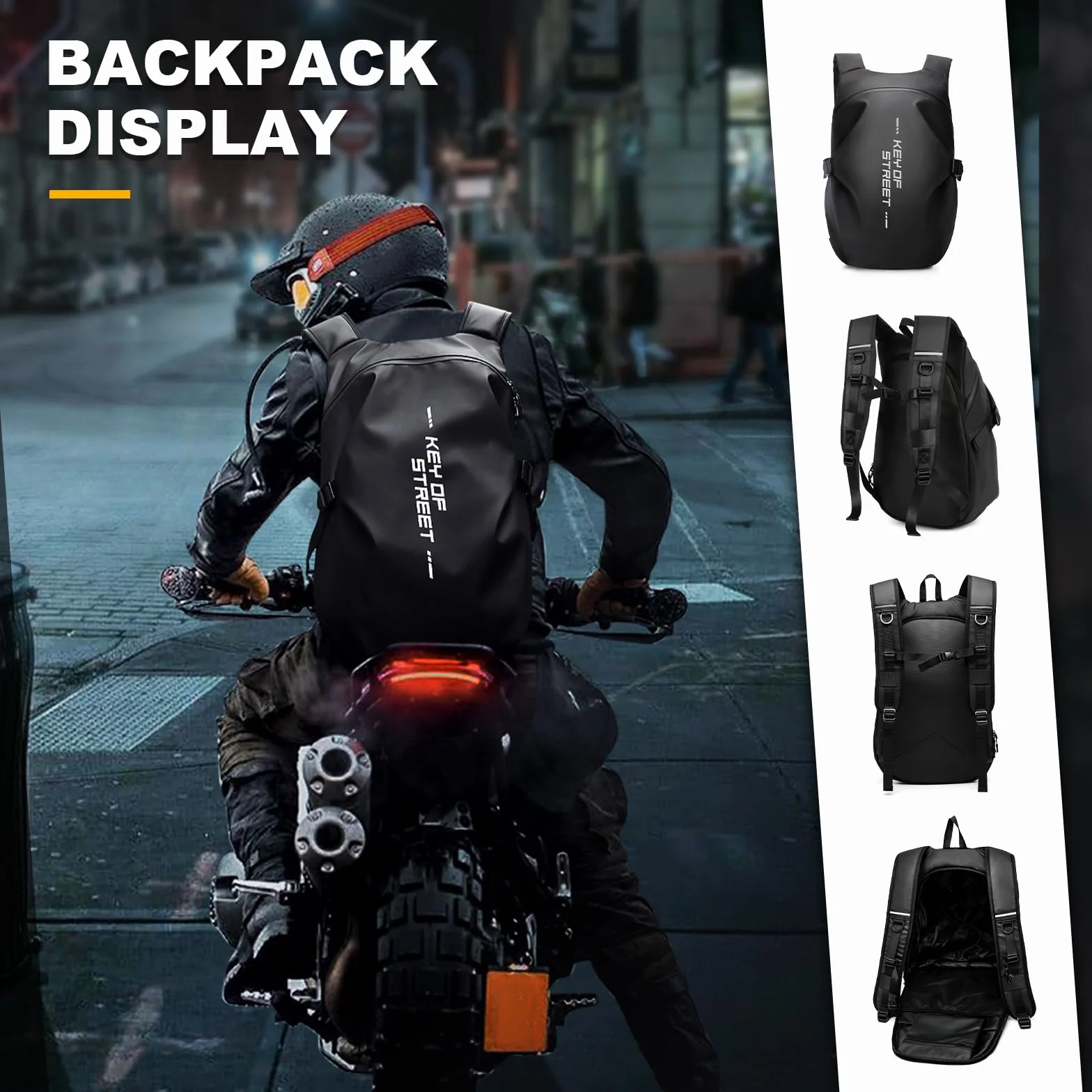 Plecak na Kask Motocyklowy dla Mężczyzn Kobiet Plecak Motocyklowy Torba na Kask Motocyklowy Wodoodporna Plecaki Motocyklowe Plecak na Kask Jeździecki Motorcycle Helmet Holder Case,Czarny L