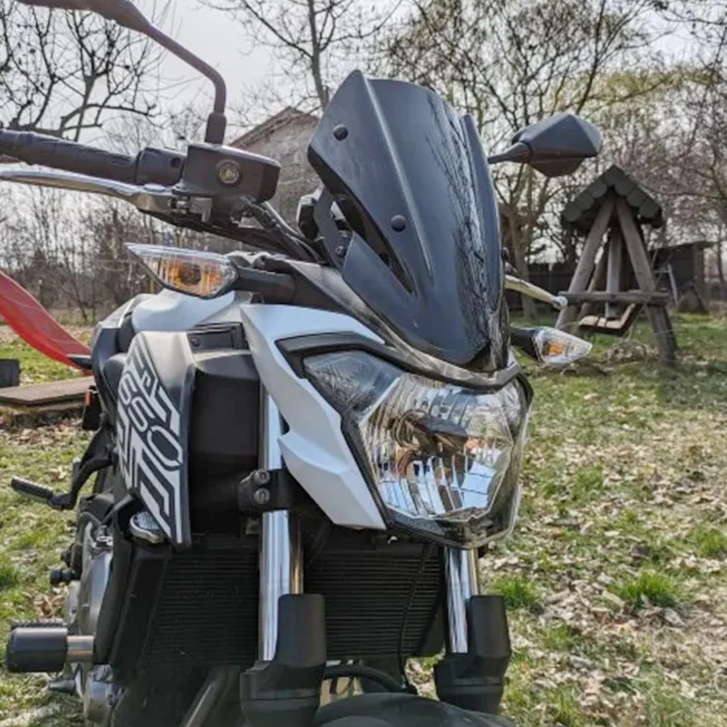 XX eCommerce Do Kawasaki Z650 szyba przednia szyba z mocowaniem motocykla Z 650 (dym)