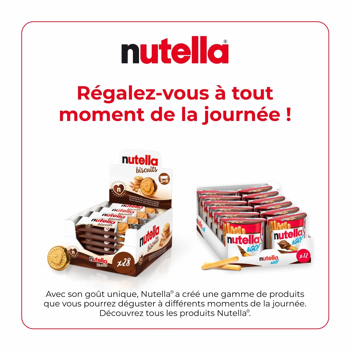 Nutella Ciasteczka Złote chrupiące serce format rodzinny 28 x 3