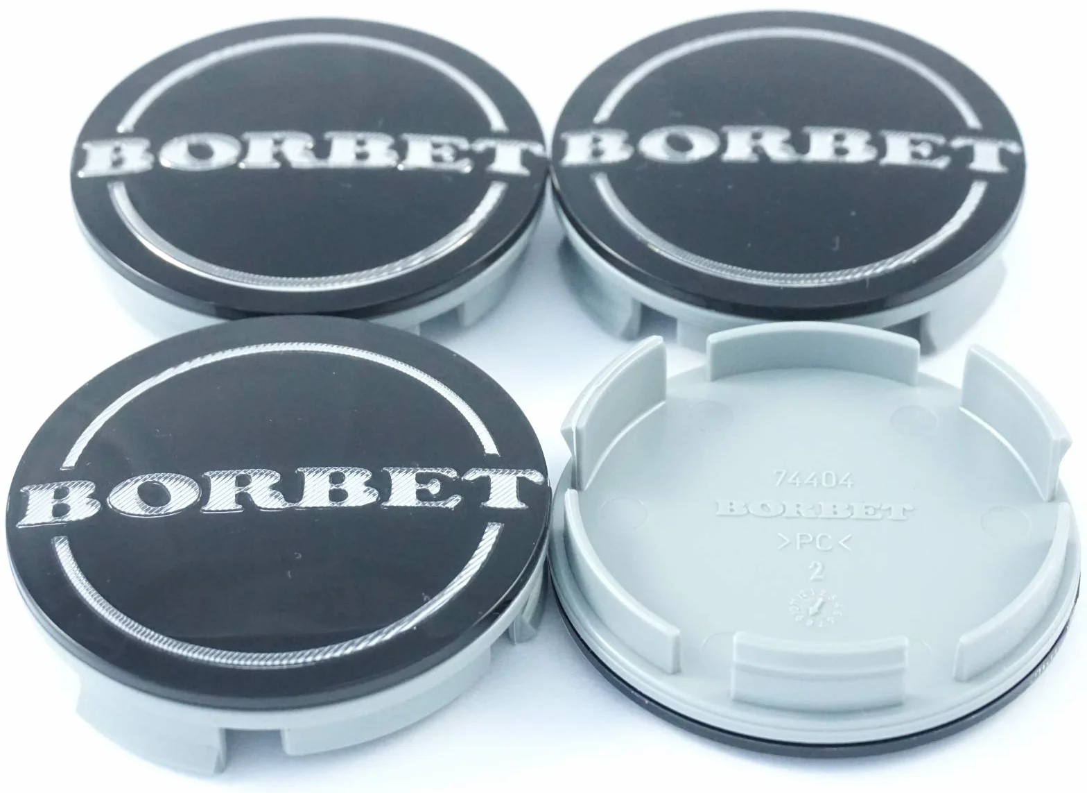 Oryginalny dekiel do piasty Borbet 55-56 mm czarny błyszczący srebrny