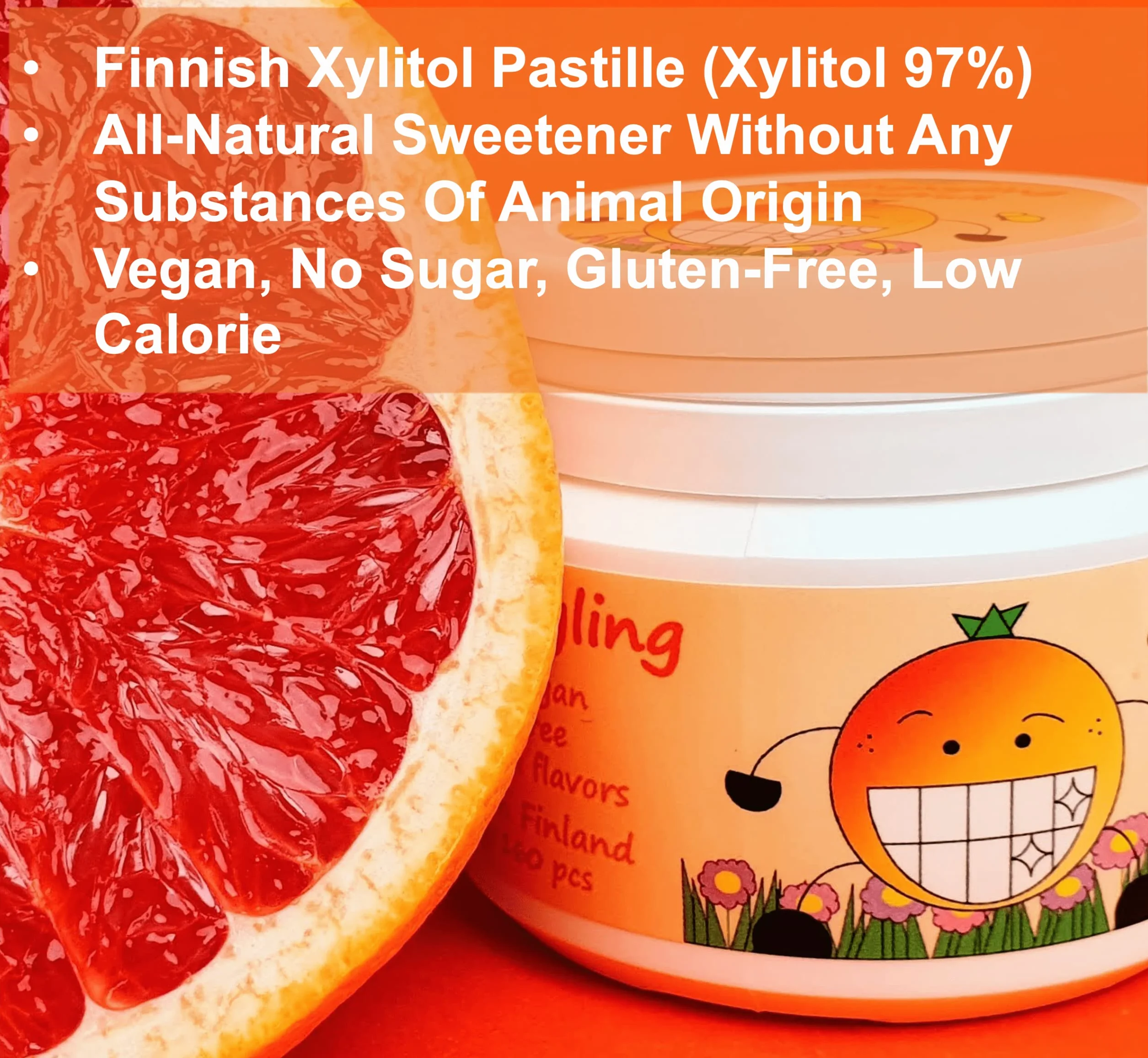 Xylingxyling pastylki z ksylitolem 90g 160 szt Grejpfrut bez cukru bez glutenu