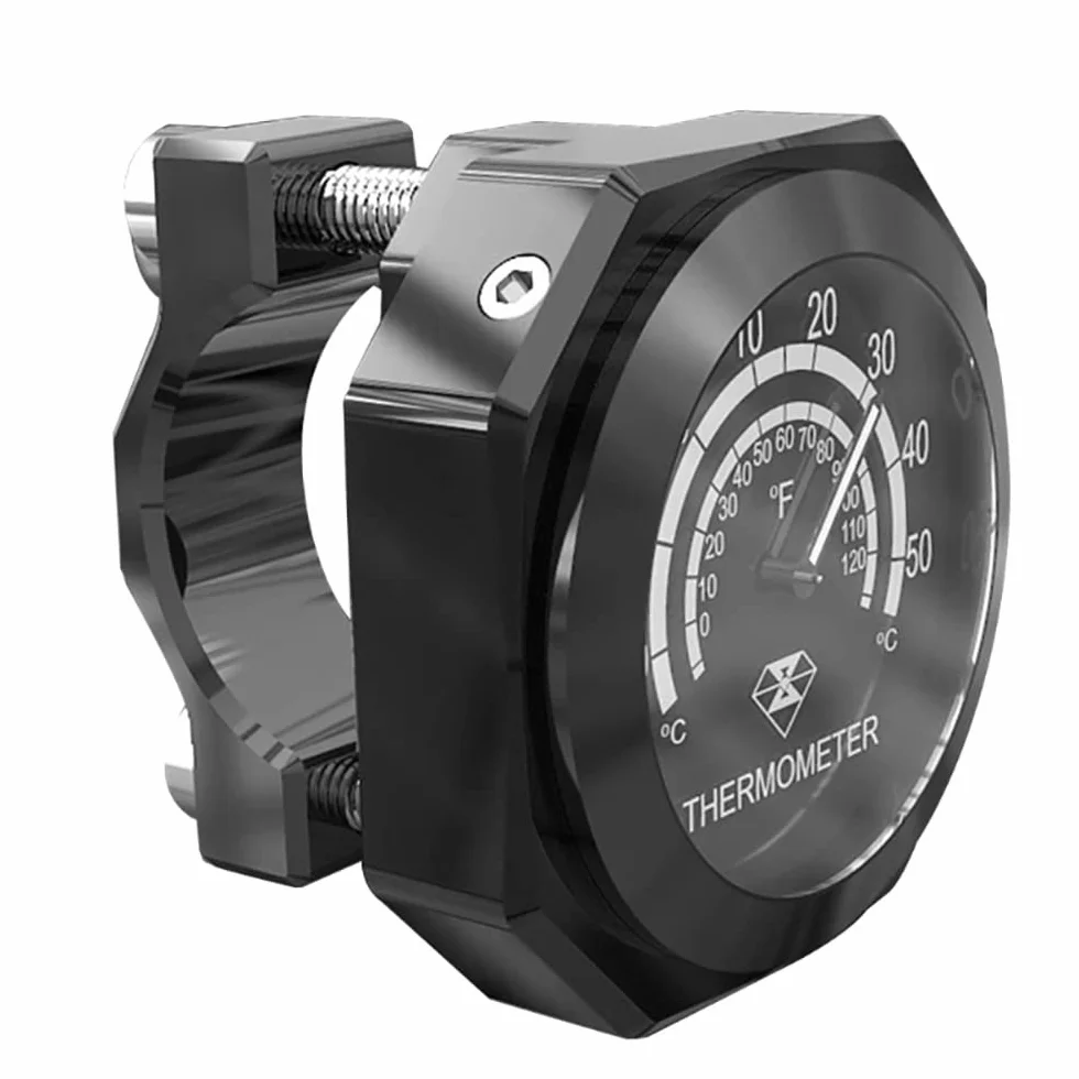 Riloer Termometr do motocykla wodoodporny ze stopu czarny Yamaha Kawasaki