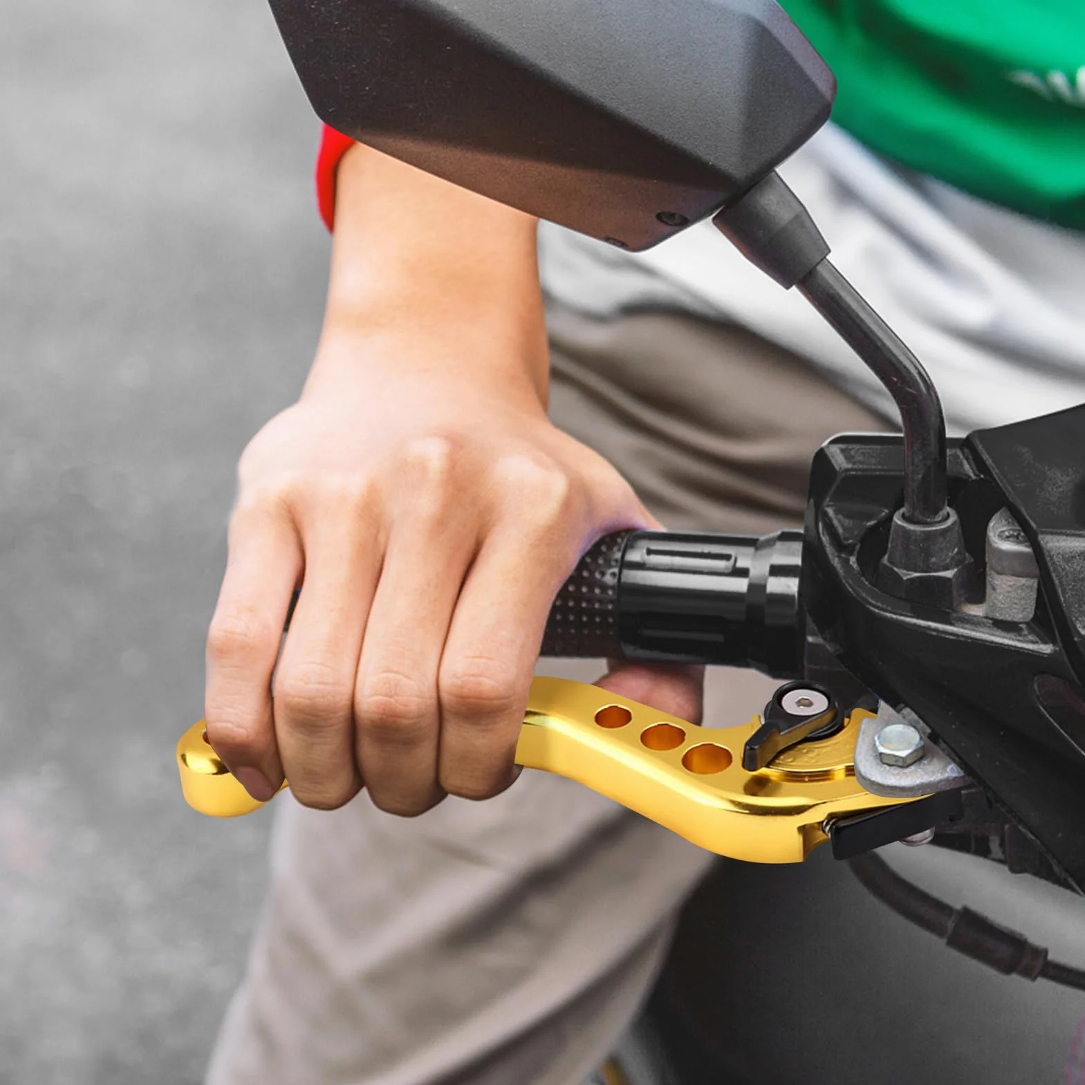 FTVOGUE Uchwyt dźwigni hamulcowej, 1 para dźwigni hamulca sprzęgła motocyklowego, ze stopu aluminium, CNC, uniwersalny uchwyt dźwigni hamulca, akcesoria motocyklowe (żółty)
