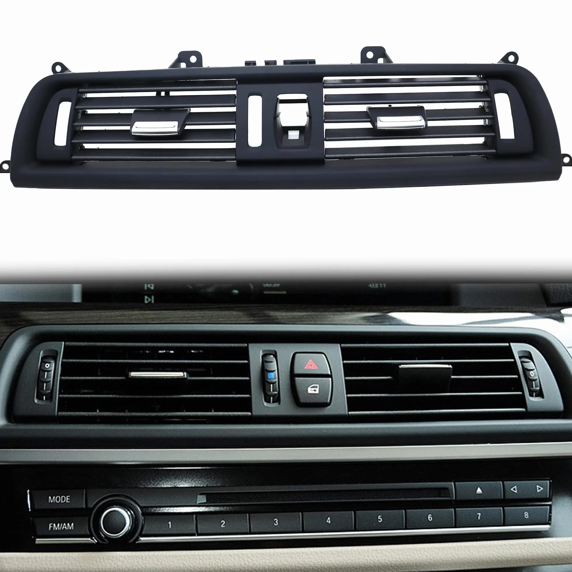 Przednia kratka wentylacyjna AC zamiennik wentylacji kompatybilny z BMW serii 5 F10/F11 520 523 525 528 530 535 550 2010-2016 środkowa konsola wentylacyjna AC przednia kratka wentylacyjna