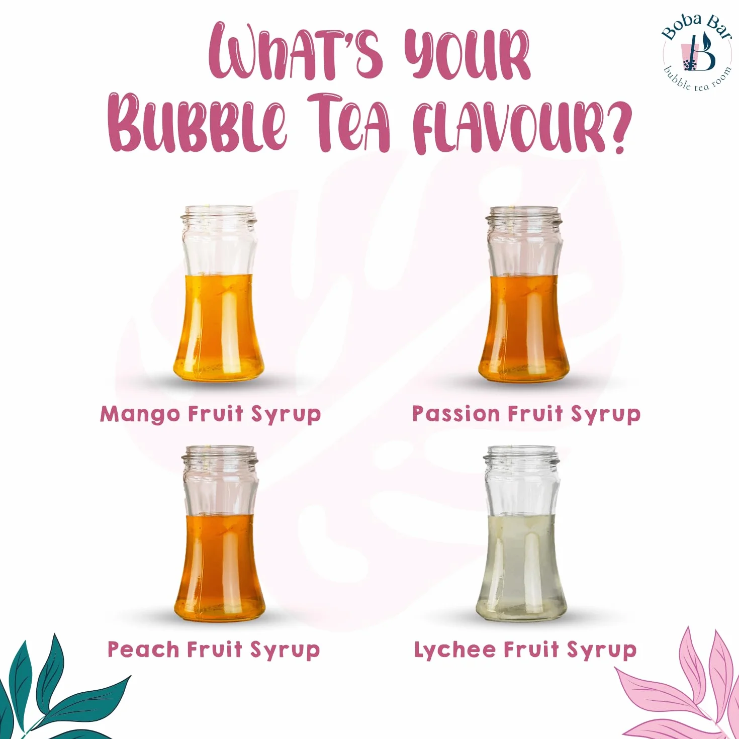 Egzotyczne Eskapady - Zestaw Owocowej Bubble Tea | 4 Smaki Herbat Owocowych | 4 - Popping Boba i dodatki do galaretek | Wegańskie i bezglutenowe (dla 4 osób) | Herbata bąbelkowa z perłami tapioki