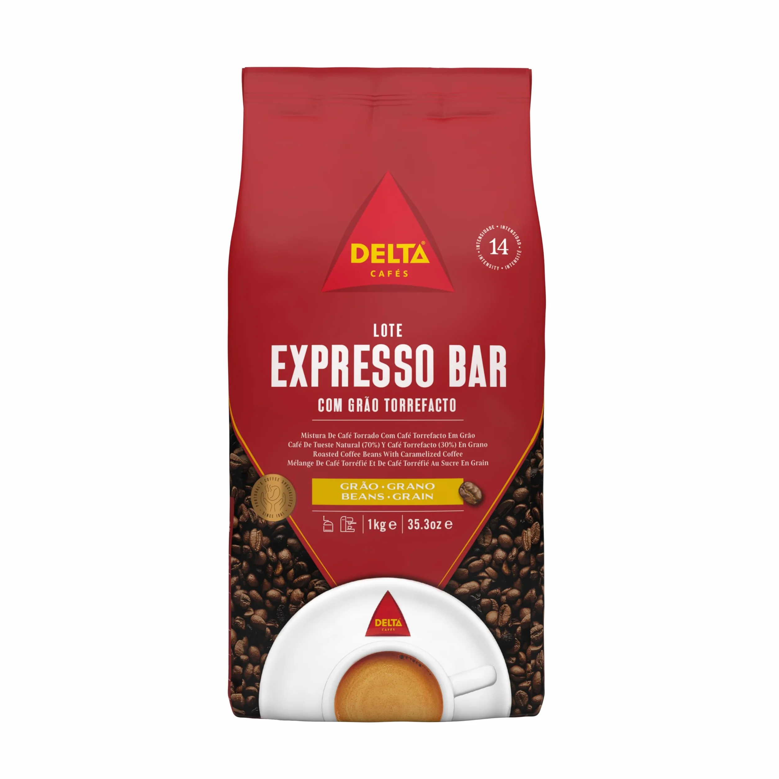 Café Delta Expresso Bar 70/30 Kawa palona całe ziarna glazurowane