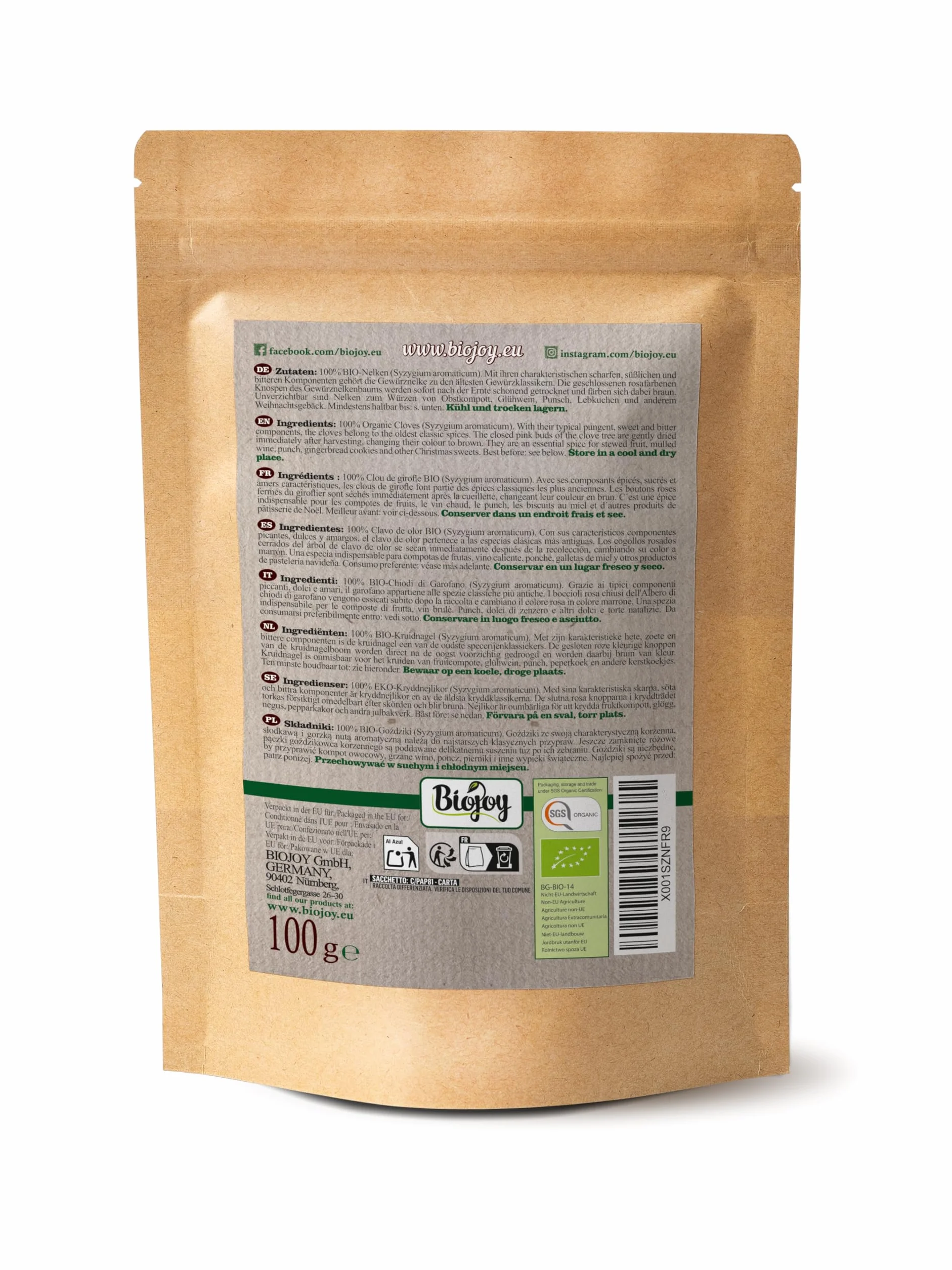 Biojoy BIO-Goździki całe delikatnie suszone 100 g