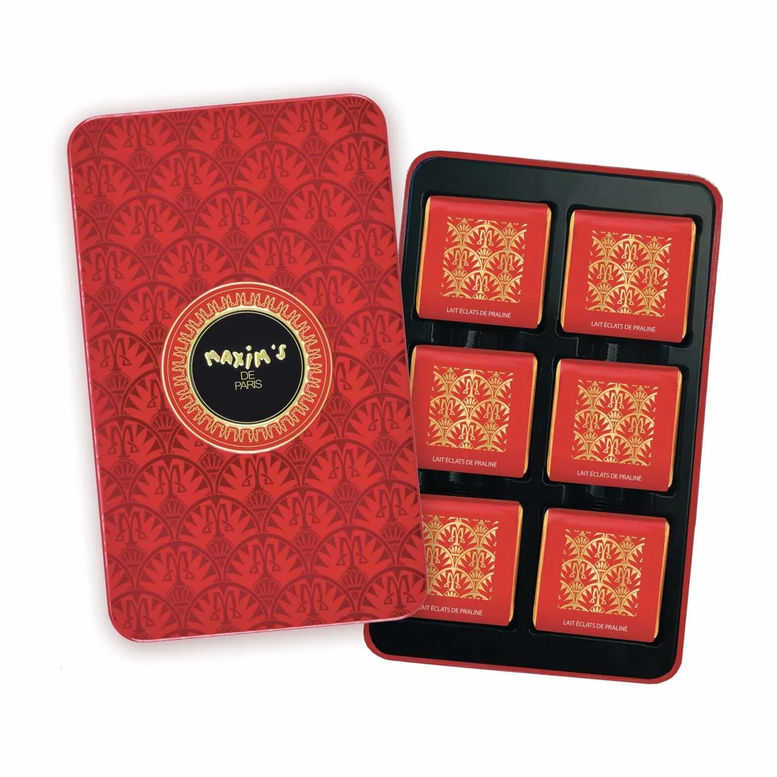 Plumier Rouge 15 Carrés de chocolat au lait praliné