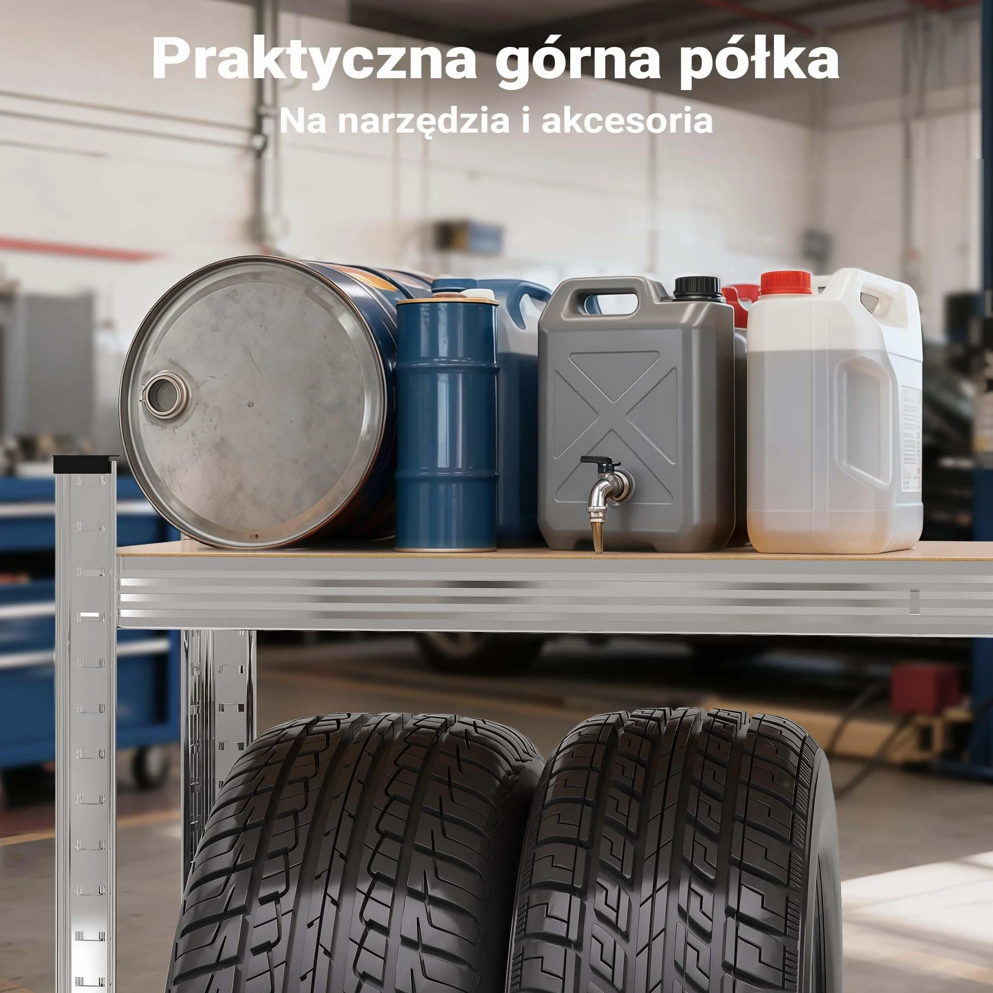 Wiltec Regał na opony do 795 kg, mieści maks. 12 opon, o kompaktowych wymiarach 180 x 120 x 40 cm, system wtykowy