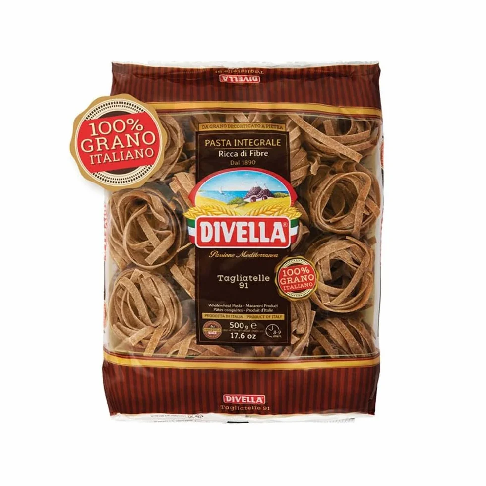 Włoski Makaron Tagliatelle Pełnoziarnisty 500g Divella pełne ziarno