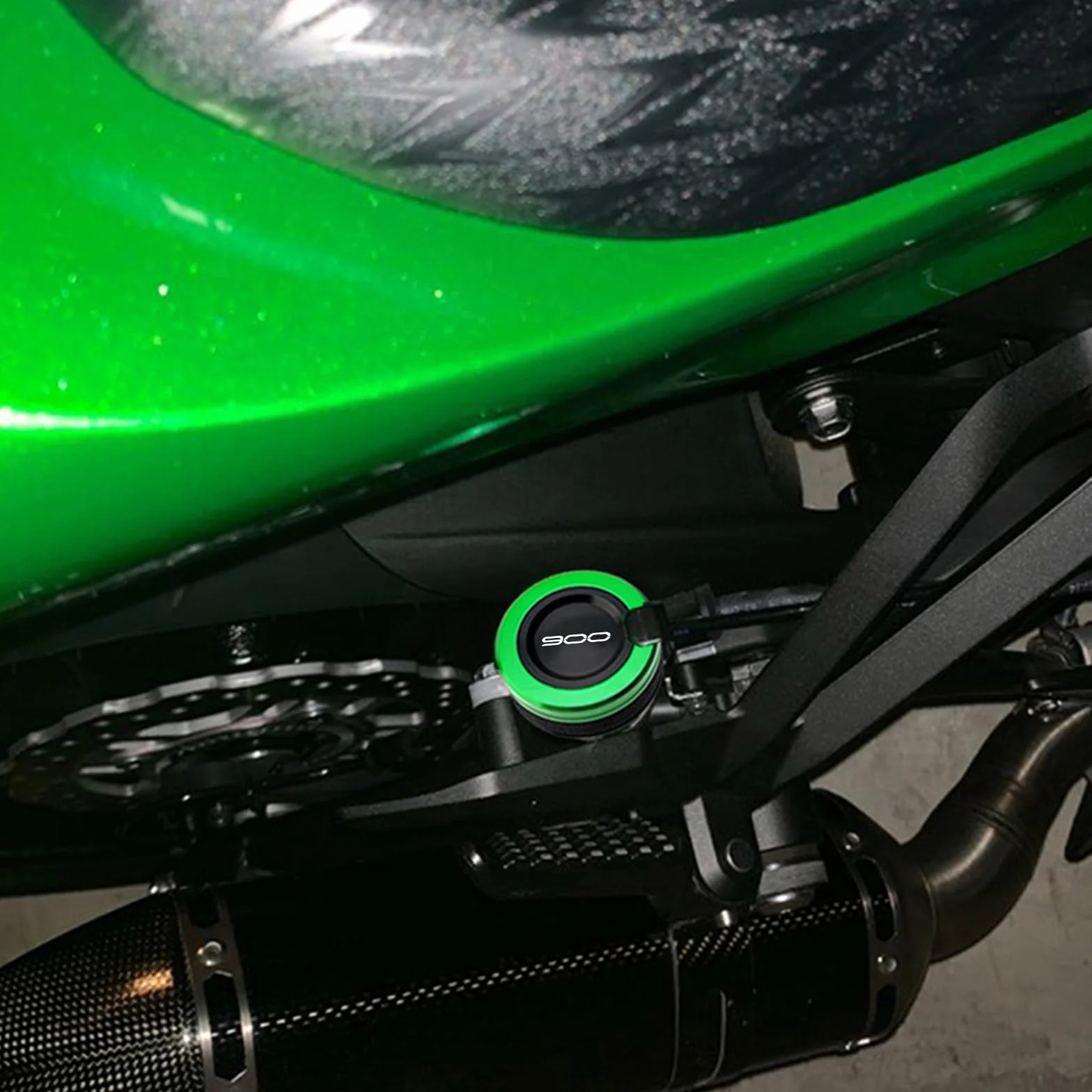 Kawasaki Z900 2017-2024 przednia tylna pokrywa zbiornika płynu hamulcowego zielona