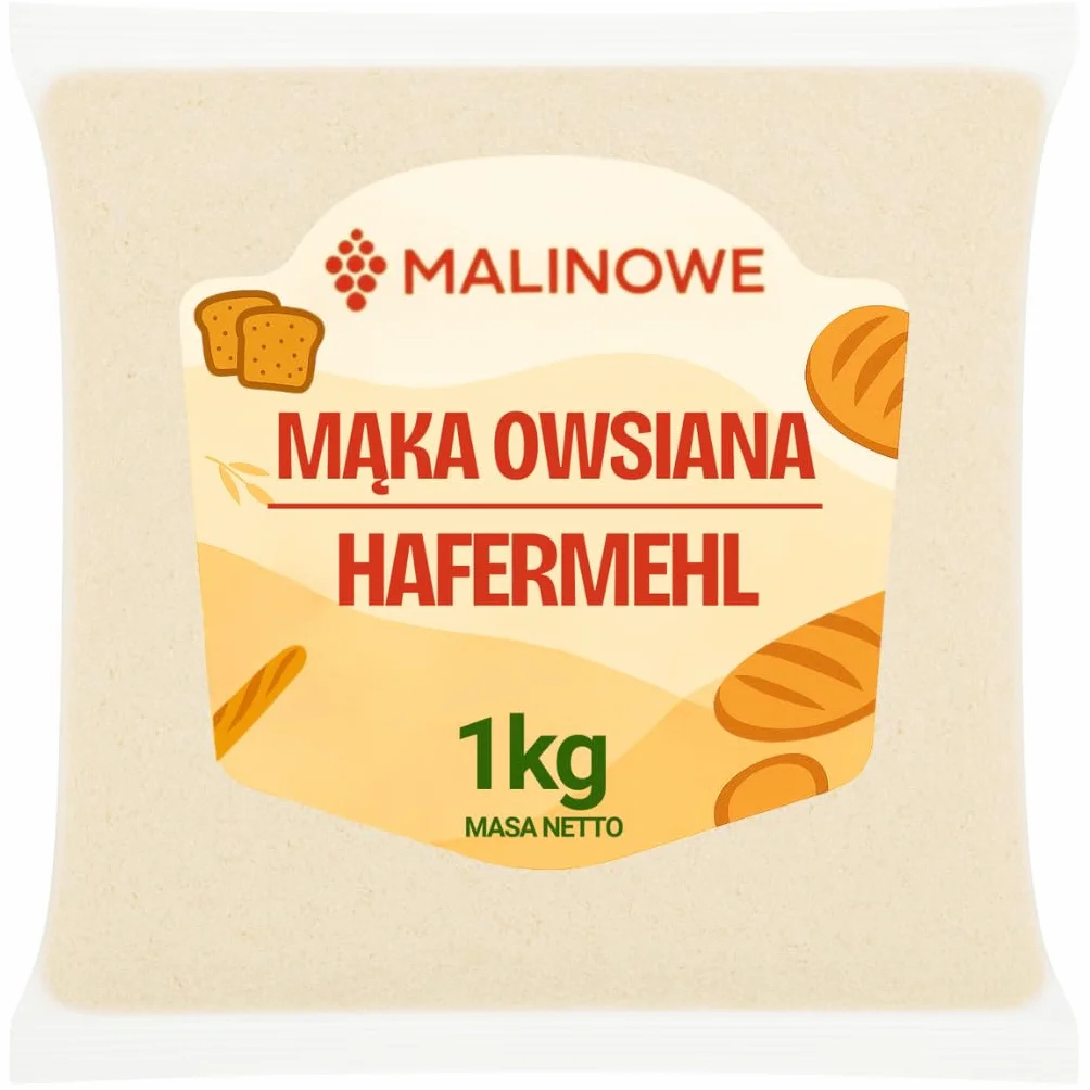 MALINOWE MĄKA OWSIANA 1kg NATURALNA DOSKONAŁA