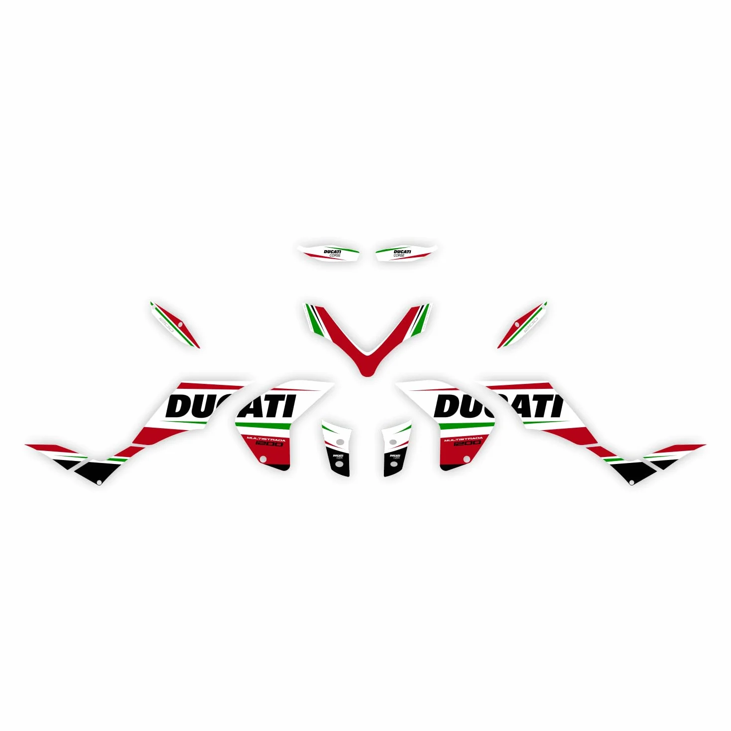 Zestaw naklejek Ducati MULTISTRADA 1200 2010 – 2014 FS-MULTI10-14 (Italy, Red, 2010-2012)