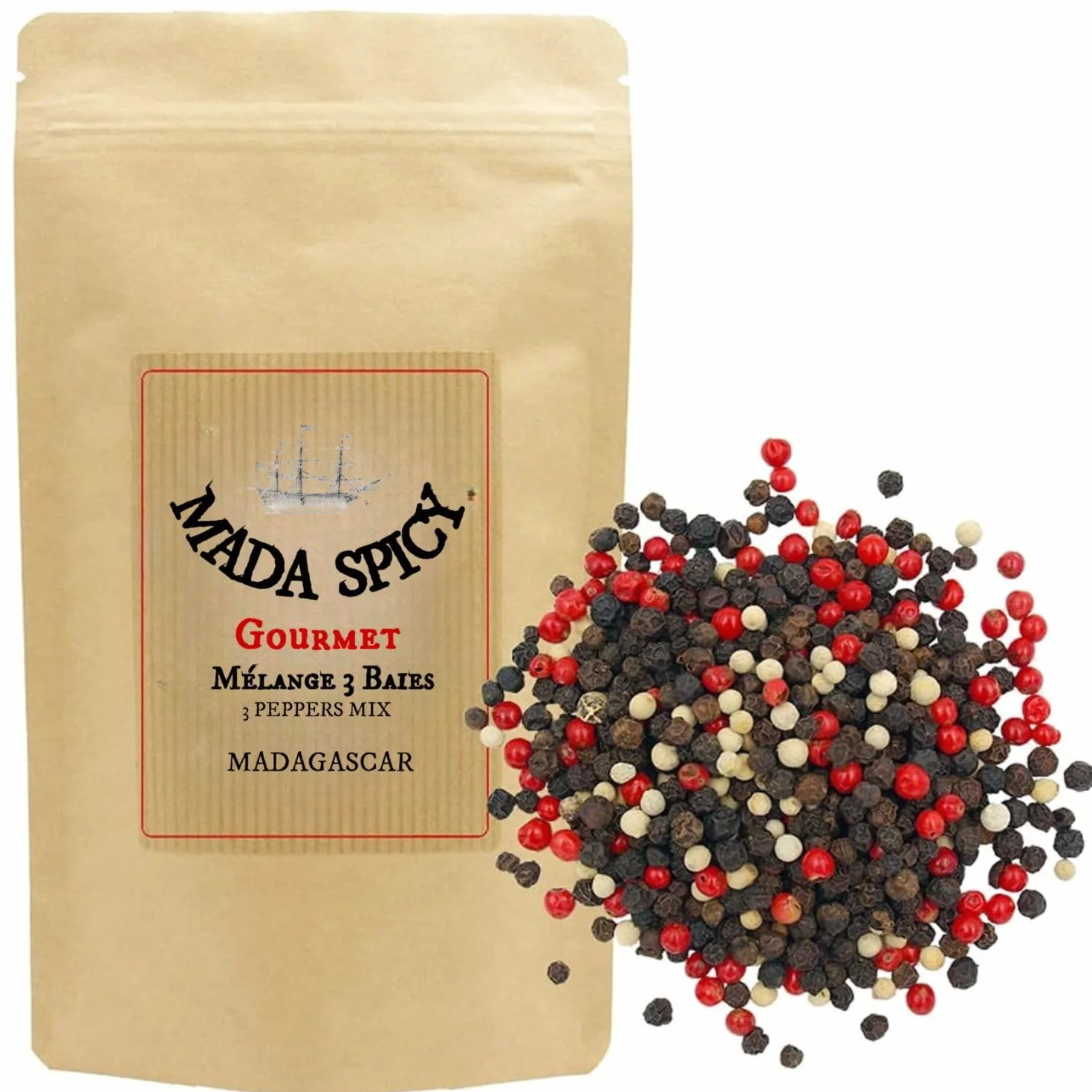 Bunter Pfeffer ganze Pfefferkörner aus Madagaskar. (125g)
