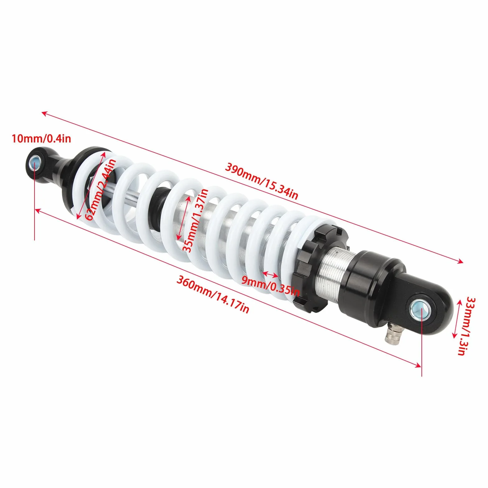 360mm Zawieszenie Tylnego Amortyzatora Motocykl Tylny Amortyzator Regulowane Tłumienie dla Motor Terenowy Gokart Motocykl ATV Amortyzator Sprężynowy