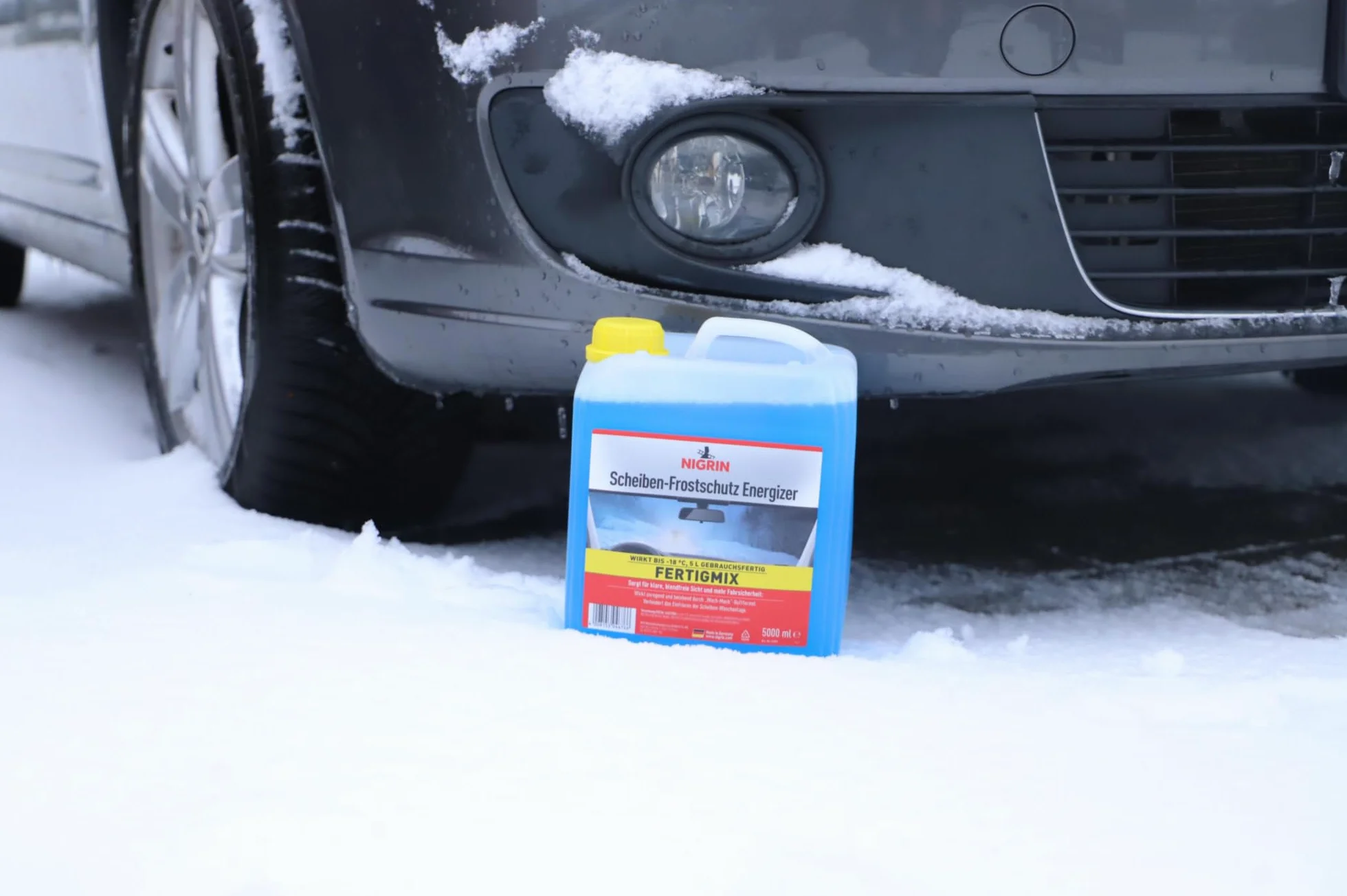 NIGRIN Szyba przeciwzamarzająca ENERGIZER Ready-Mix -18°, szybko działająca, bez smug i zapobiega ponownemu zamarzaniu, niebieska, 5 litrów