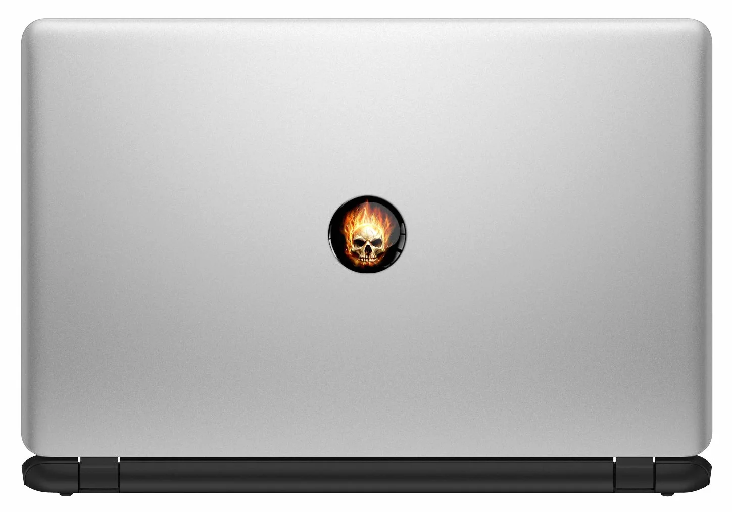 2 x naklejka żelowa 3D z motywem czaszki z płomieniem, ogniem, czaszki, samochód, motocykl, rower, deskorolka, okno, drzwi, PC, tablet, laptop, tuning KS 3