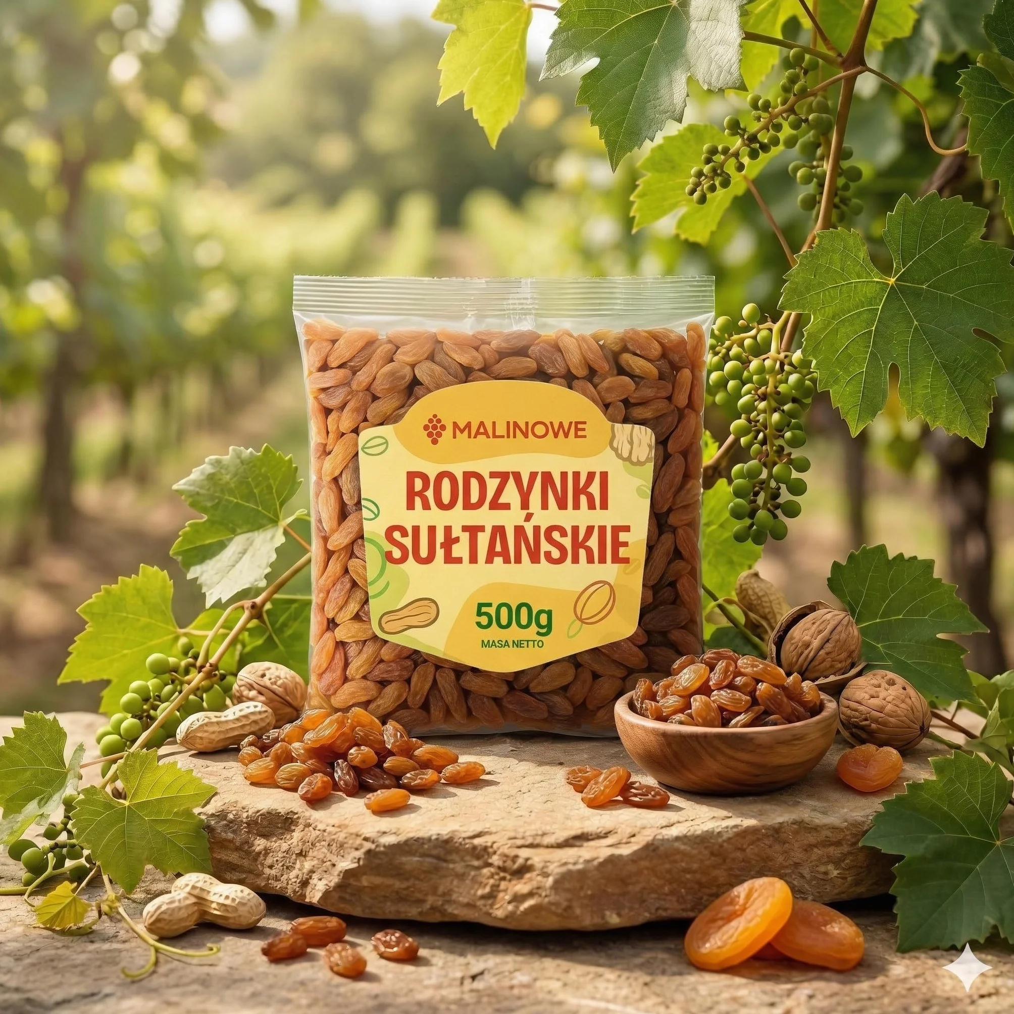Rodzynka Sułtańska Malinowa 500g Naturalna