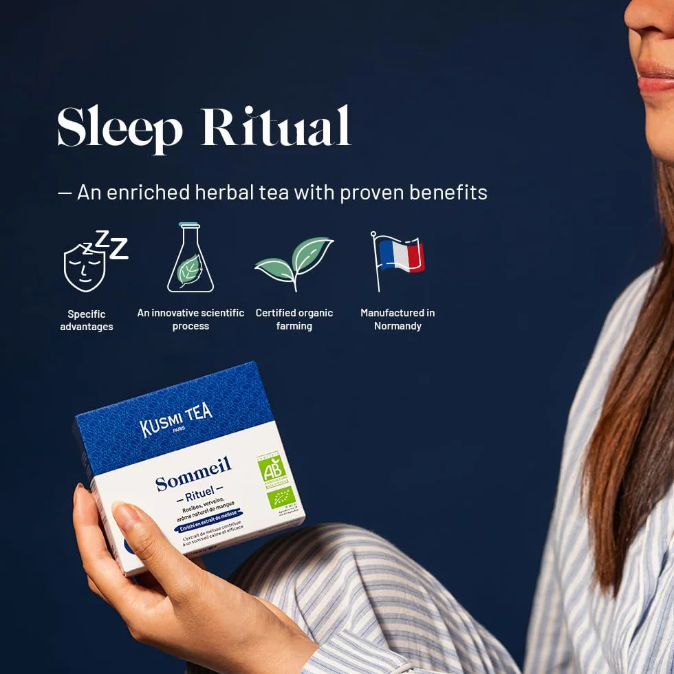 Kusmi Tea Rituel Sommeil Bio Relaksujący organiczny napar z mango, rooibos, melisy i werbeny 100 g