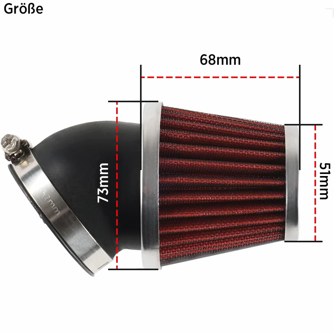 Evermotor Filtr powietrza ATV 48mm 49mm 50mm do skutera 50cc 70cc 90cc 110cc 125cc 150cc quad