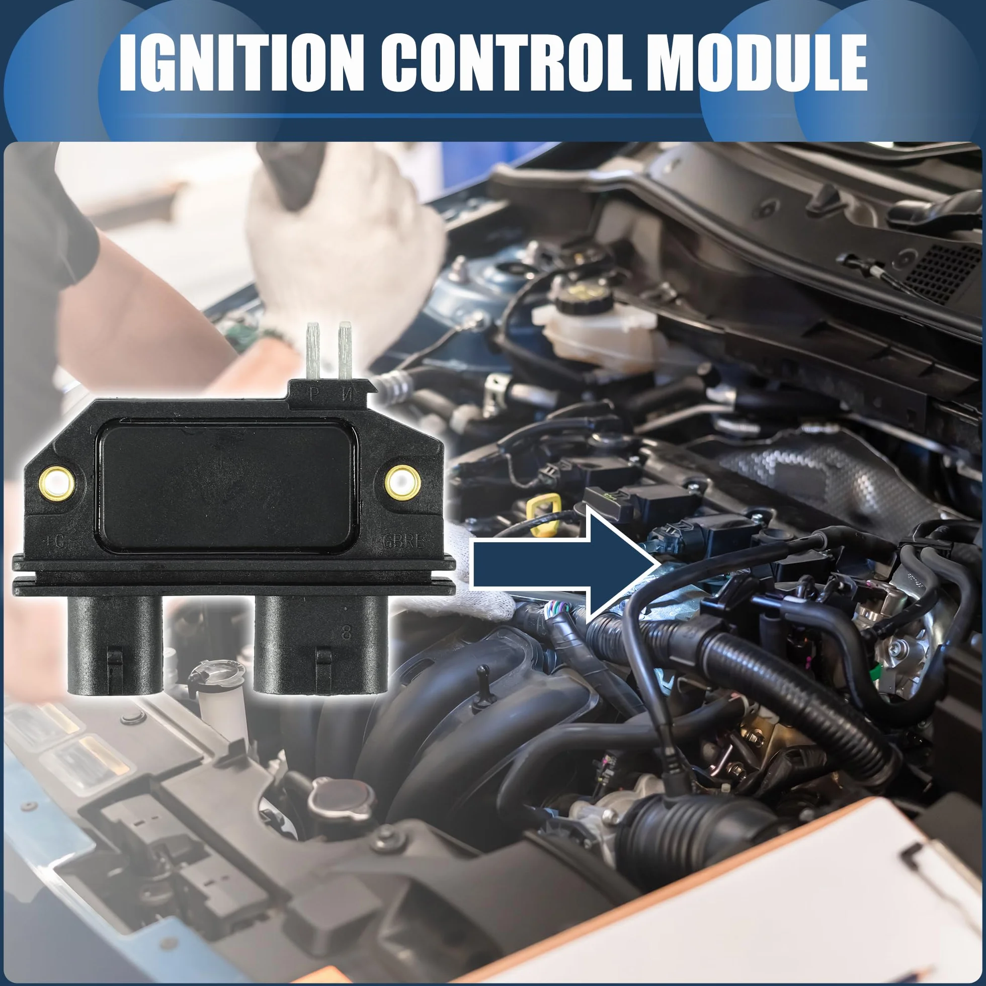 Moduł sterowania zapłonem, moduł sterujący zapłonu wewnętrznego nr 10469931 do GMC Sonoma V6 4.3L 91-95 do GMC Safari V6 4.3L 86-95 ABS, czarny, 1 sztuka