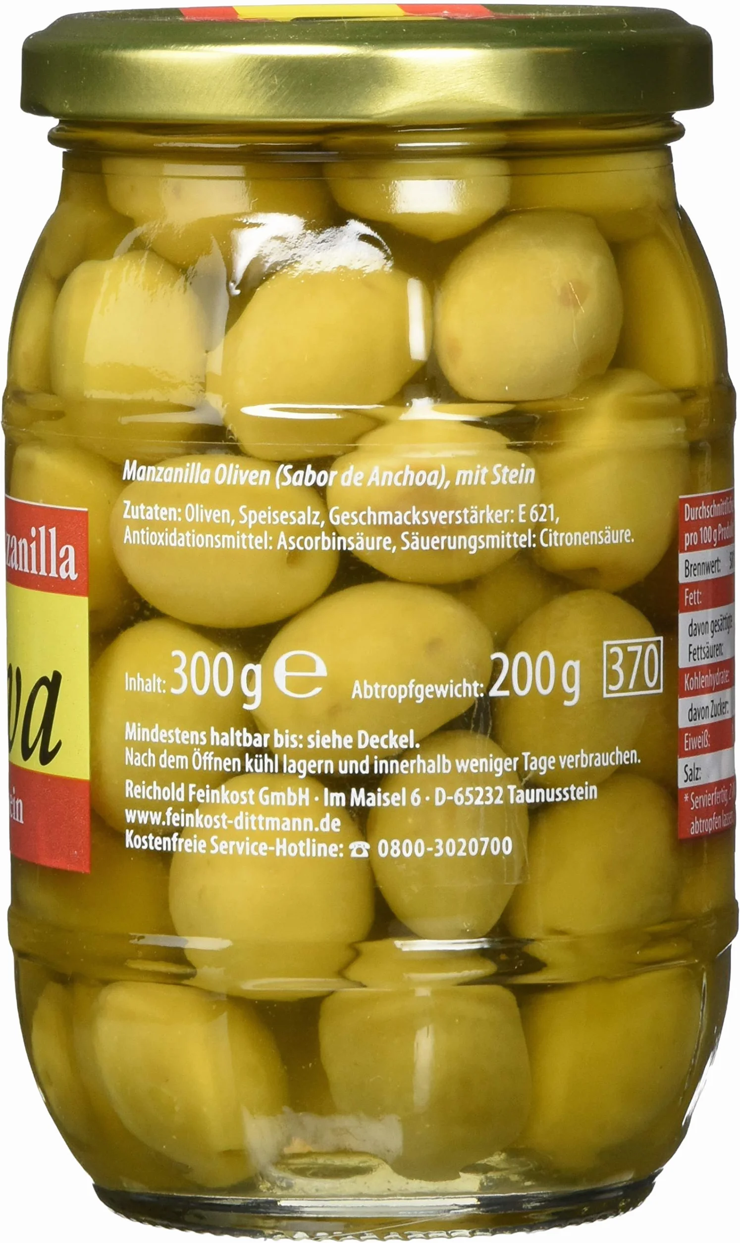 Gourmet oliwki zielone z kamieniem 300/200 g