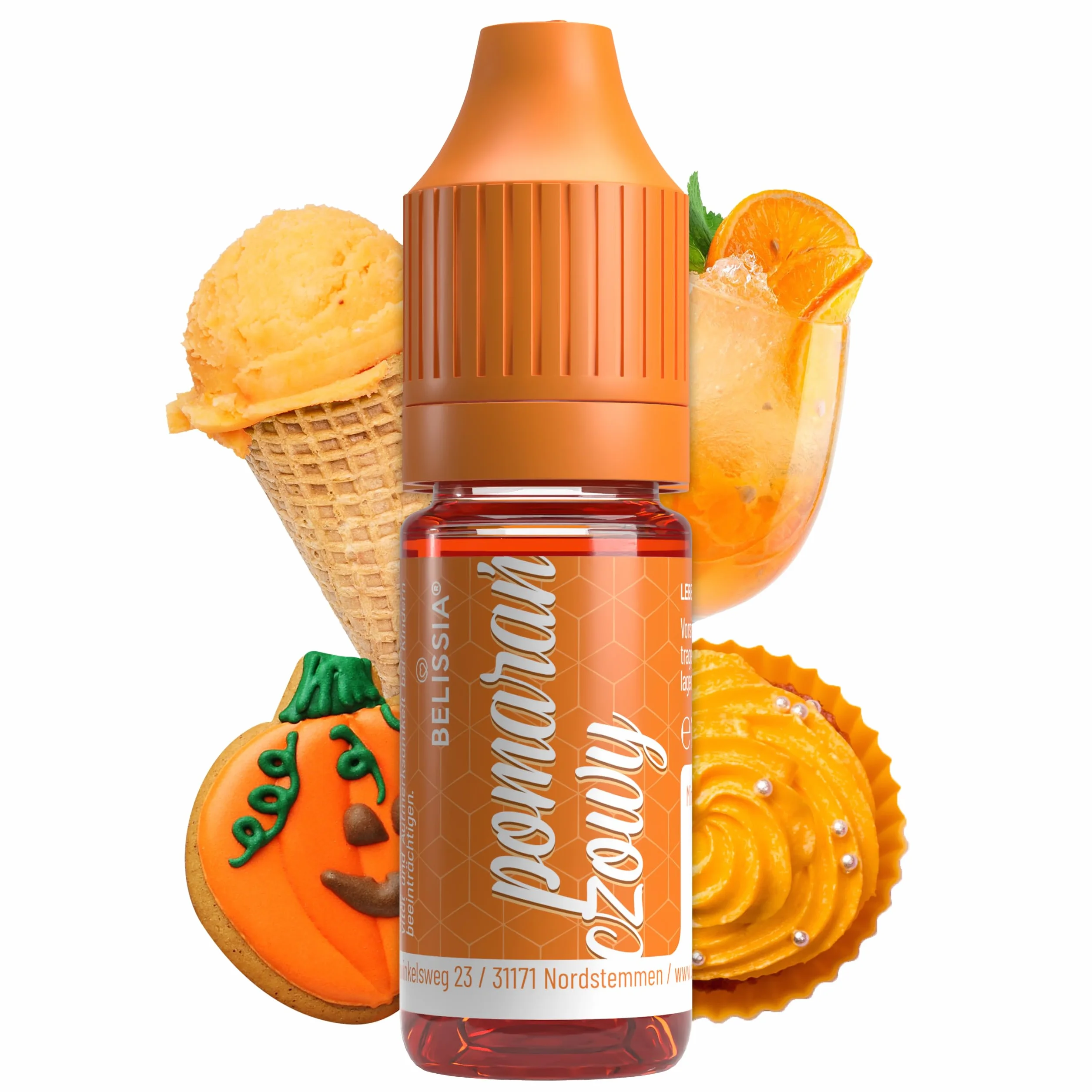 Belissia Barwnik Spożywczy Pomarańczowy 10ml, wysoko skoncentrowany, bez cukru, płynny