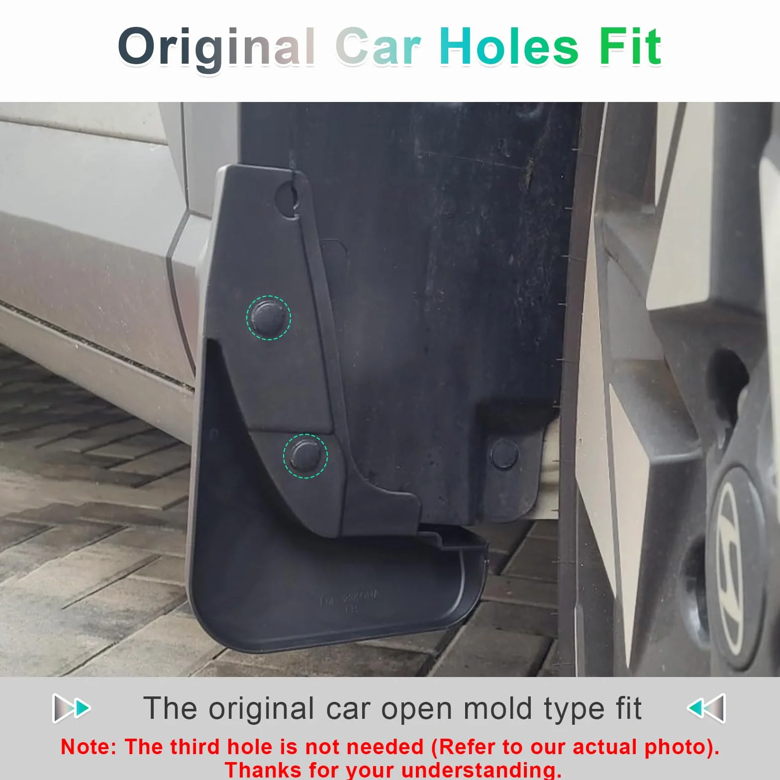GAFAT Kompatybilny z Hyundai Kona SX2 2024 2025 błotnik, Kona SX2 EV Hybrid od 2024 błotnik z przodu i tyłu, osłony przed rozbryzgami, do samochodu, ABS, plastik, wymaga wiercenia, akcesoria do Kony