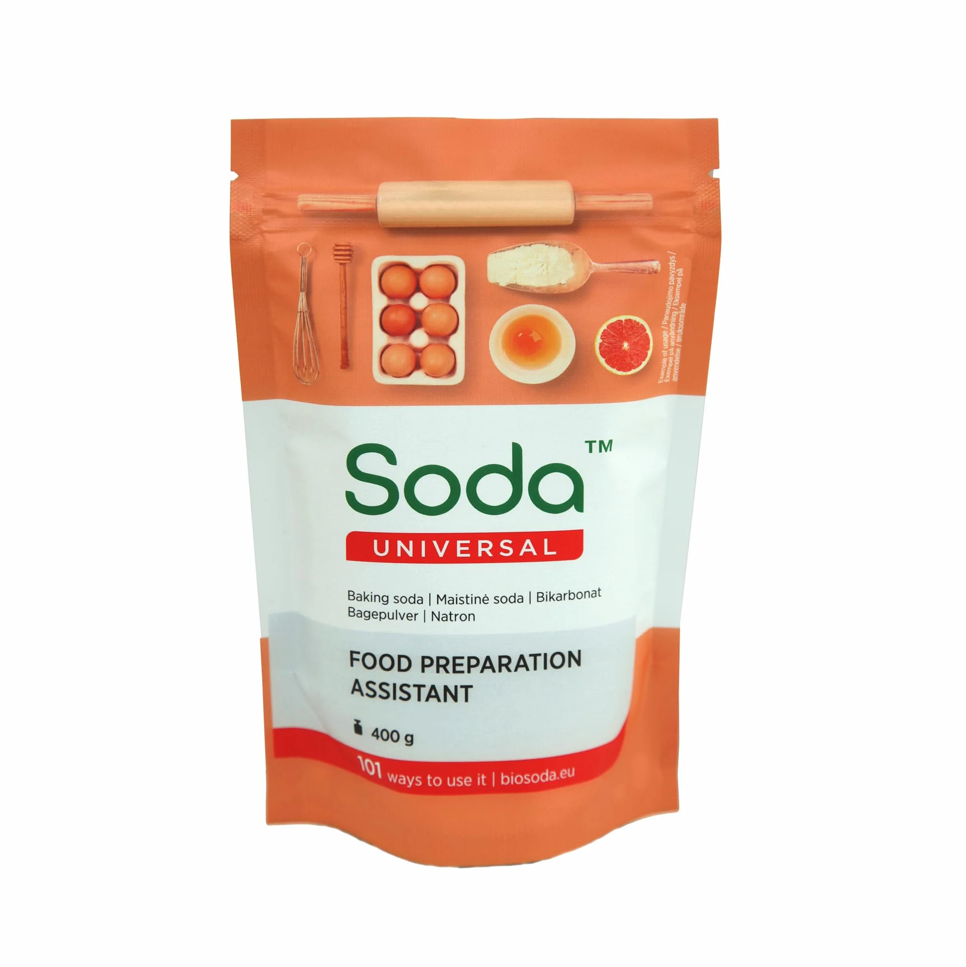 Soda do pieczenia 400 g (8 sztuk, 3,2 kg) do czyszczenia owoców, omletów, zmiękczania mięsa
