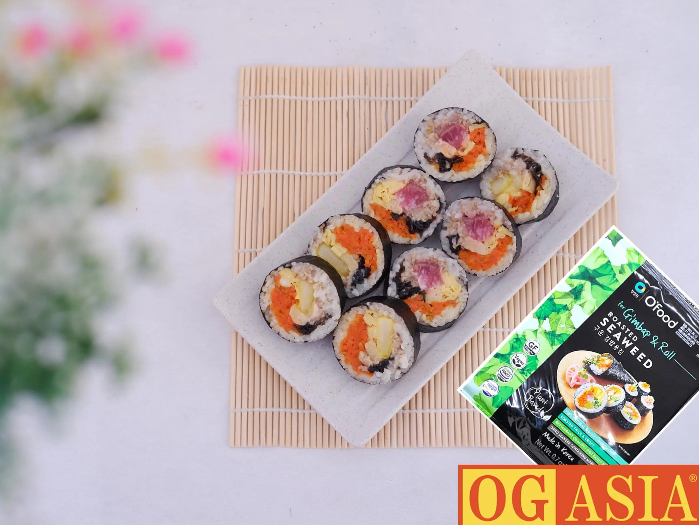 O'Food prażone wodorosty do gimbap i sushi - 10 arkuszy - chrupiące i aromatyczne - OG ASIA - 20 g
