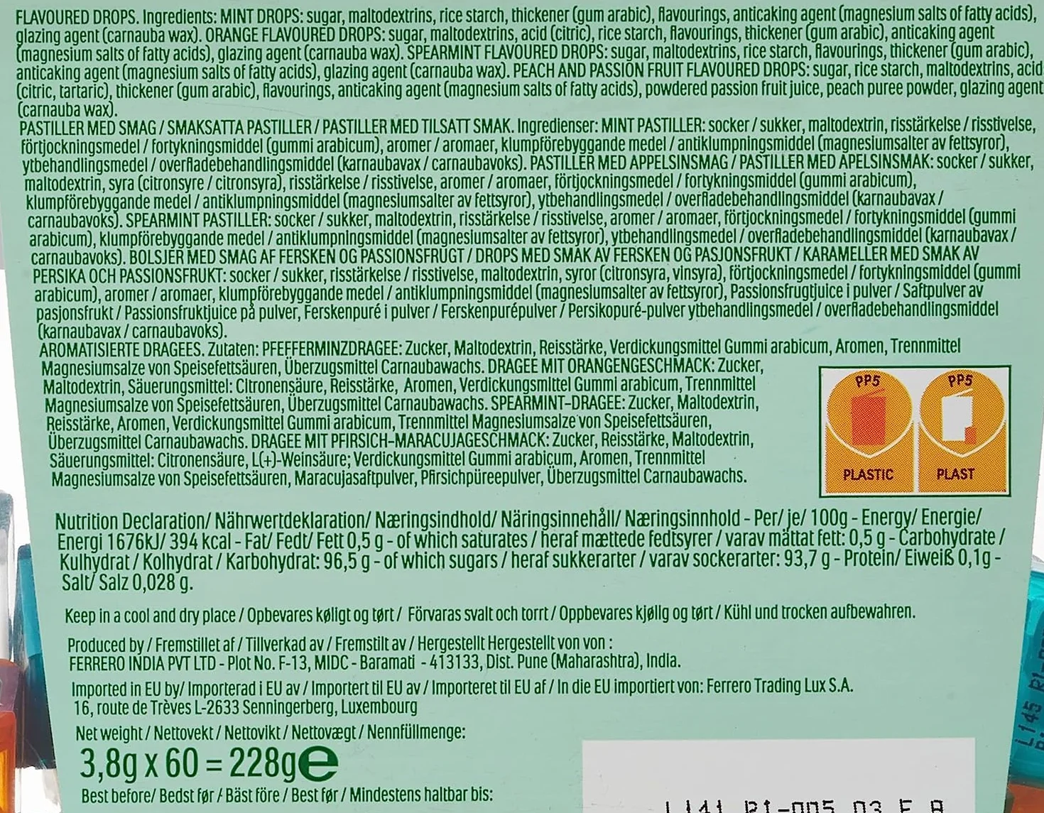 Tic Tac Travels Lilliput Cukierki drażetki z miętą pieprzową, 300 g, 60 miniopakowań