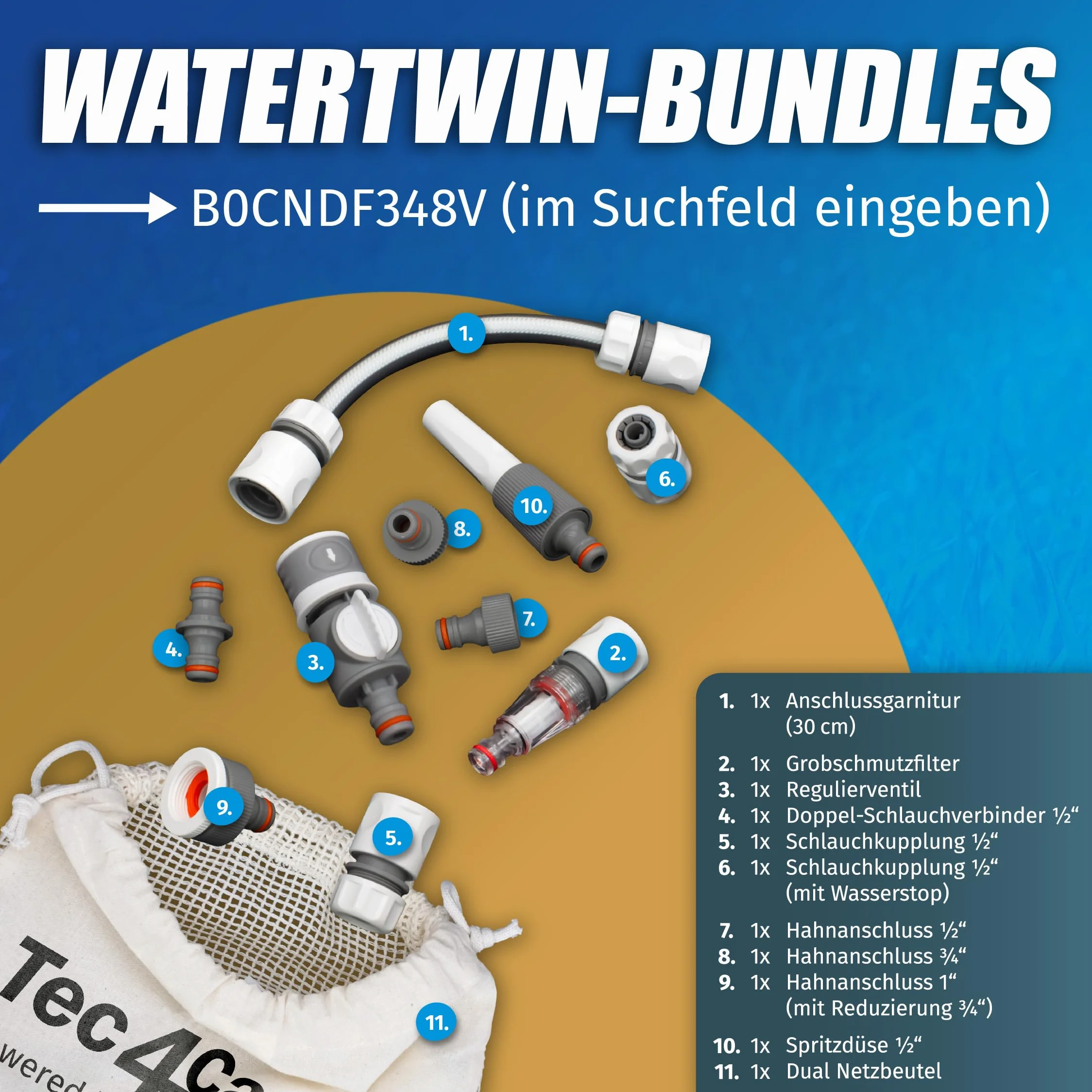 MaJoCompTec CONNECT-30 zestaw przyłączeniowy do zbiornika na wodę i paliwo do przyczep kempingowych