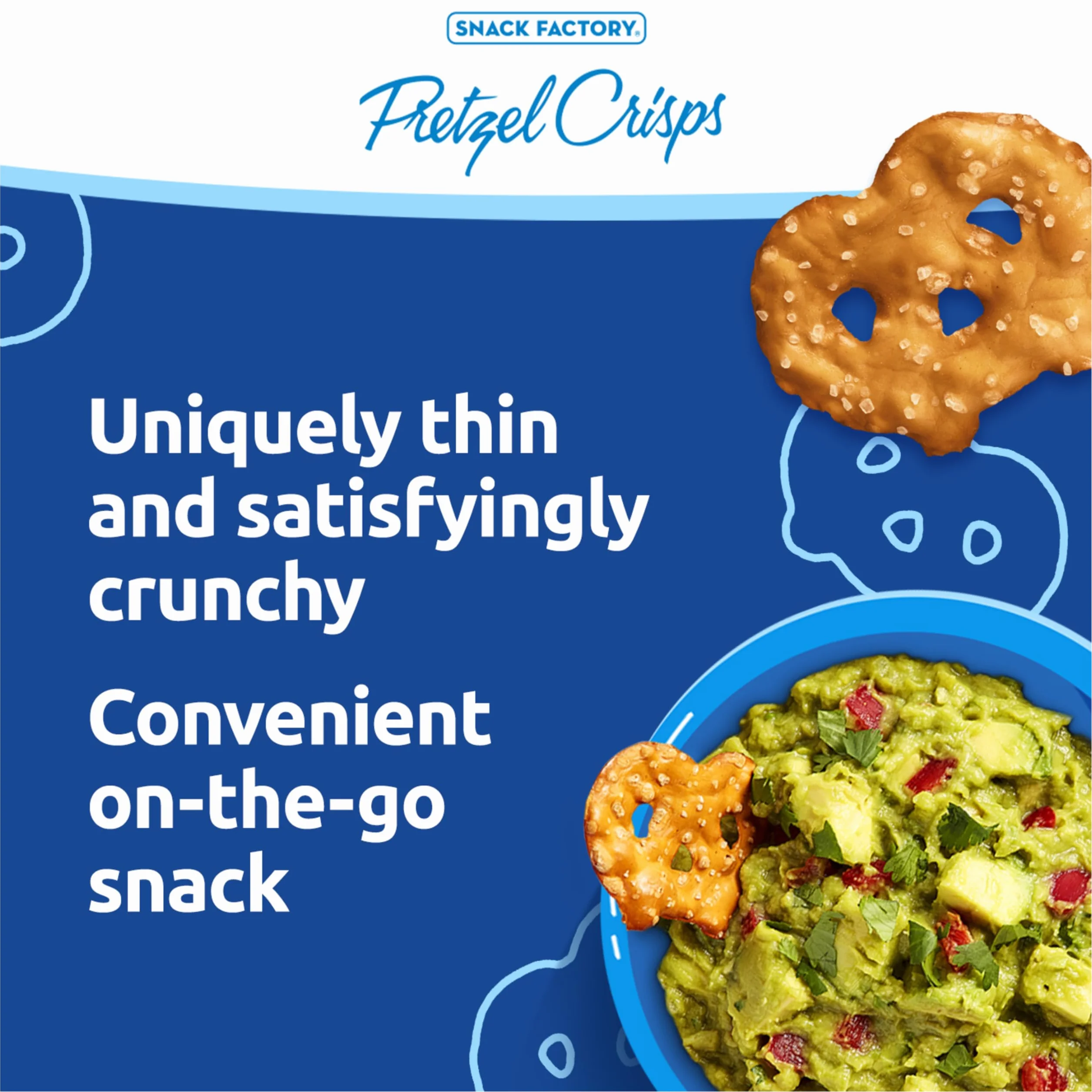 Snack Factory Pretzel Crisps, Original, 1 Oz Snack Bags, 10 Ct