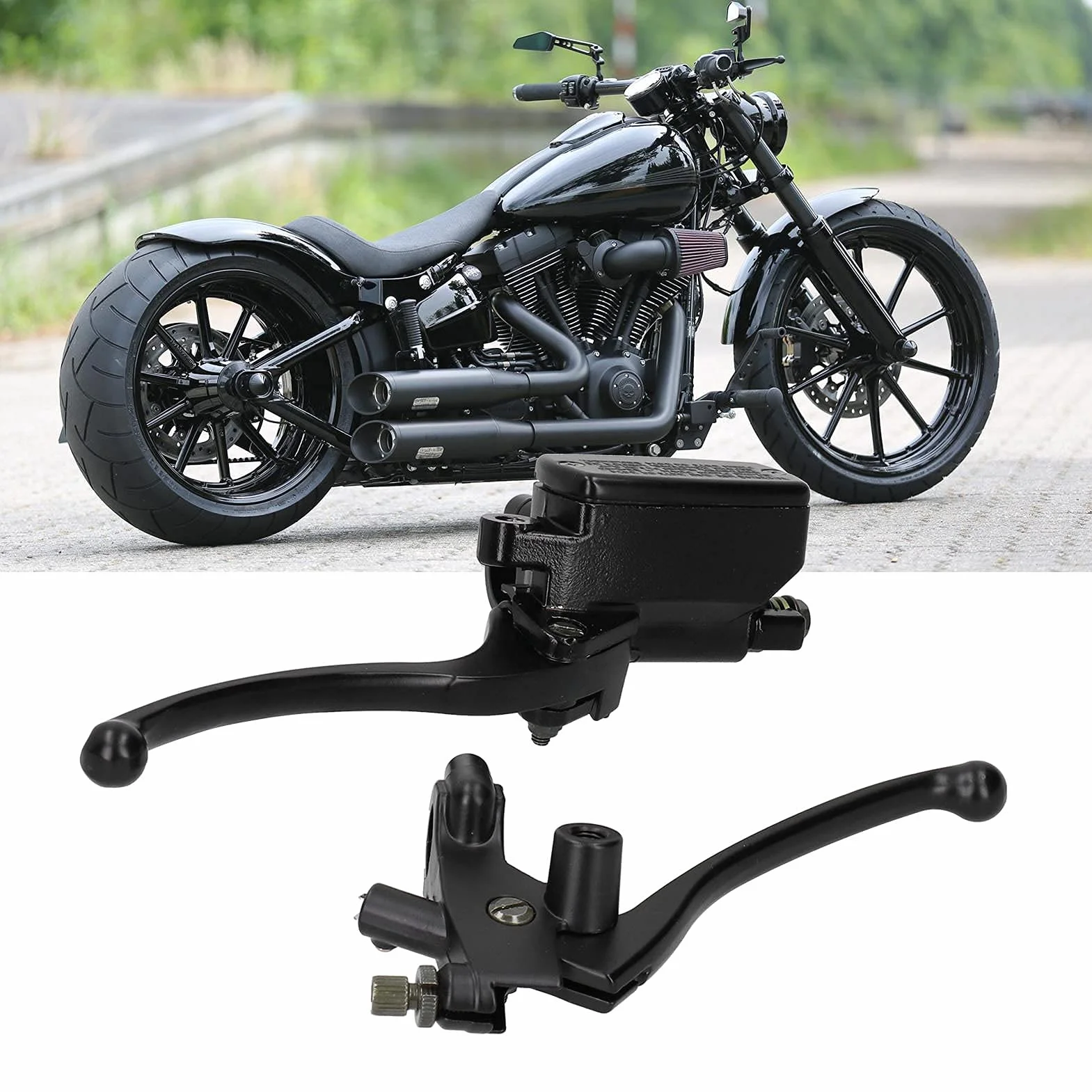 Hydrauliczna Dźwignia Hamulca ze Stopu Aluminium CNC, Czarna 22mm Uniwersalny Motocyklowy Zespół Dźwigni Sprzęgła Hydraulicznego Hamulca