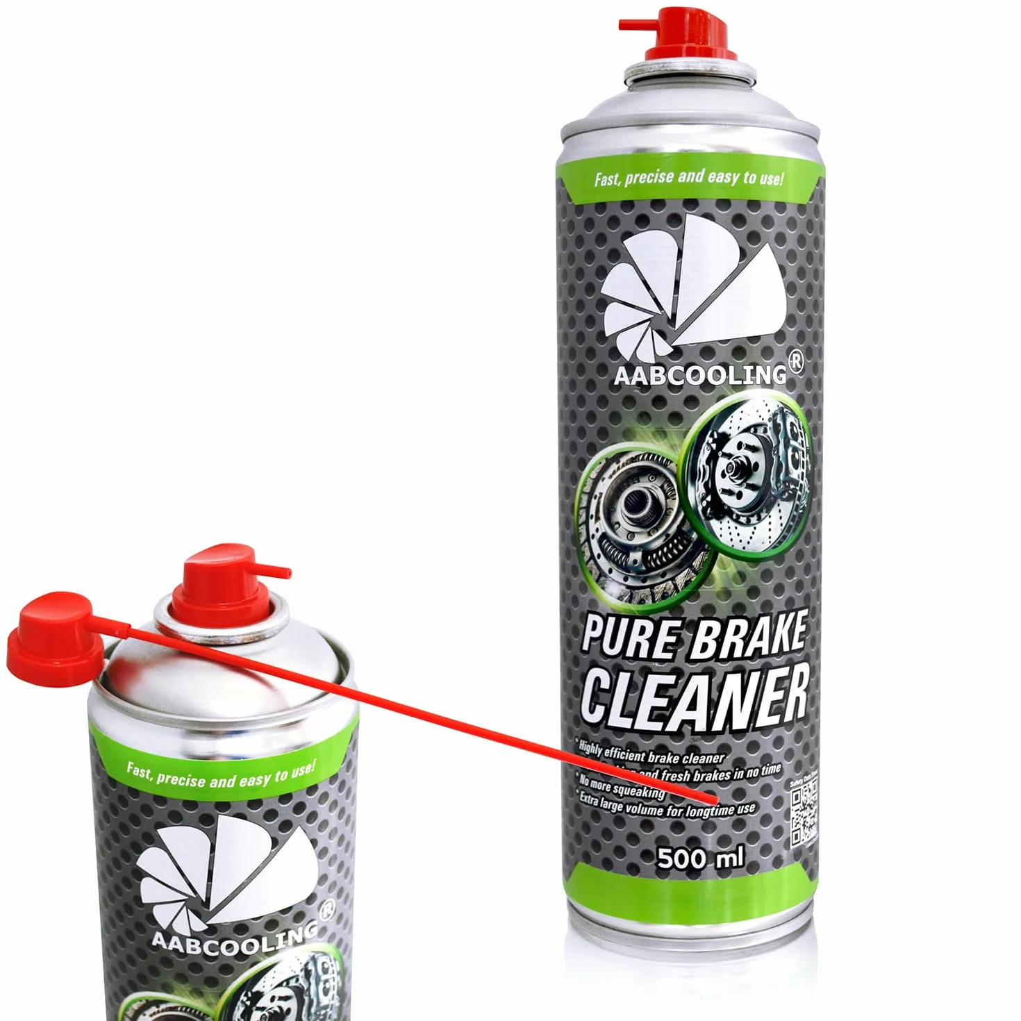 4x AABCOOLING Brake Cleaner 500ml Profesjonalny Środek do Czyszczenia Hamulców, Zmywacz Hamulcowy, Usuwa olej, smar i brud, Szybkoschnący, Czyści Sprzęgła, Hamulce Tarczowe i Bębnowe