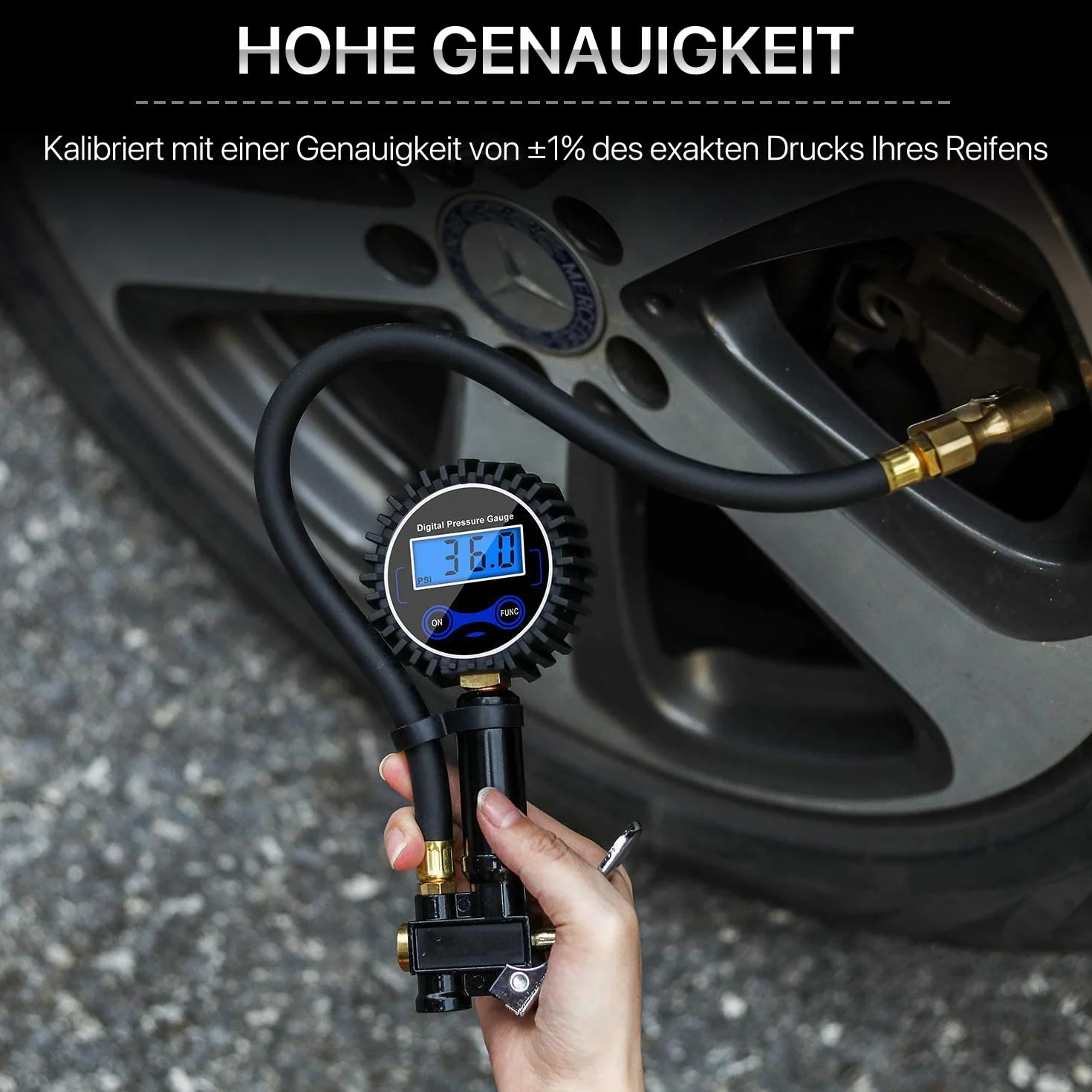 Cyfrowy miernik ciśnienia w oponach 200 psi z ekranem LCD