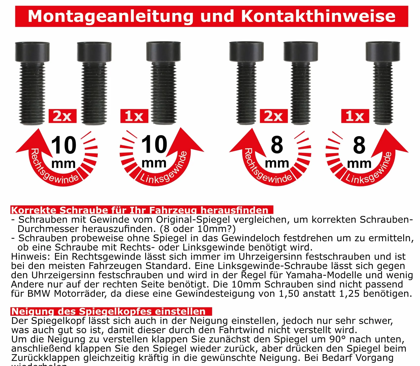 Uniwersalne lusterka wsteczne do motocykla para czarne certyfikat E M10 kompatybilne Duke Z900 Z750 Z650