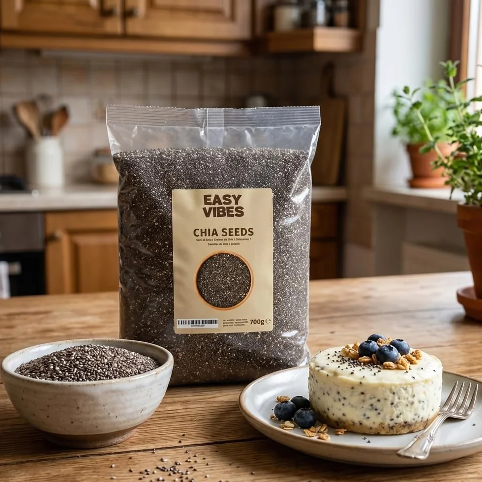 Easy Vibes - Naturalne Nasiona Chia (700g) | Idealne do Musli, Sałatek lub wzbogacania wypieków