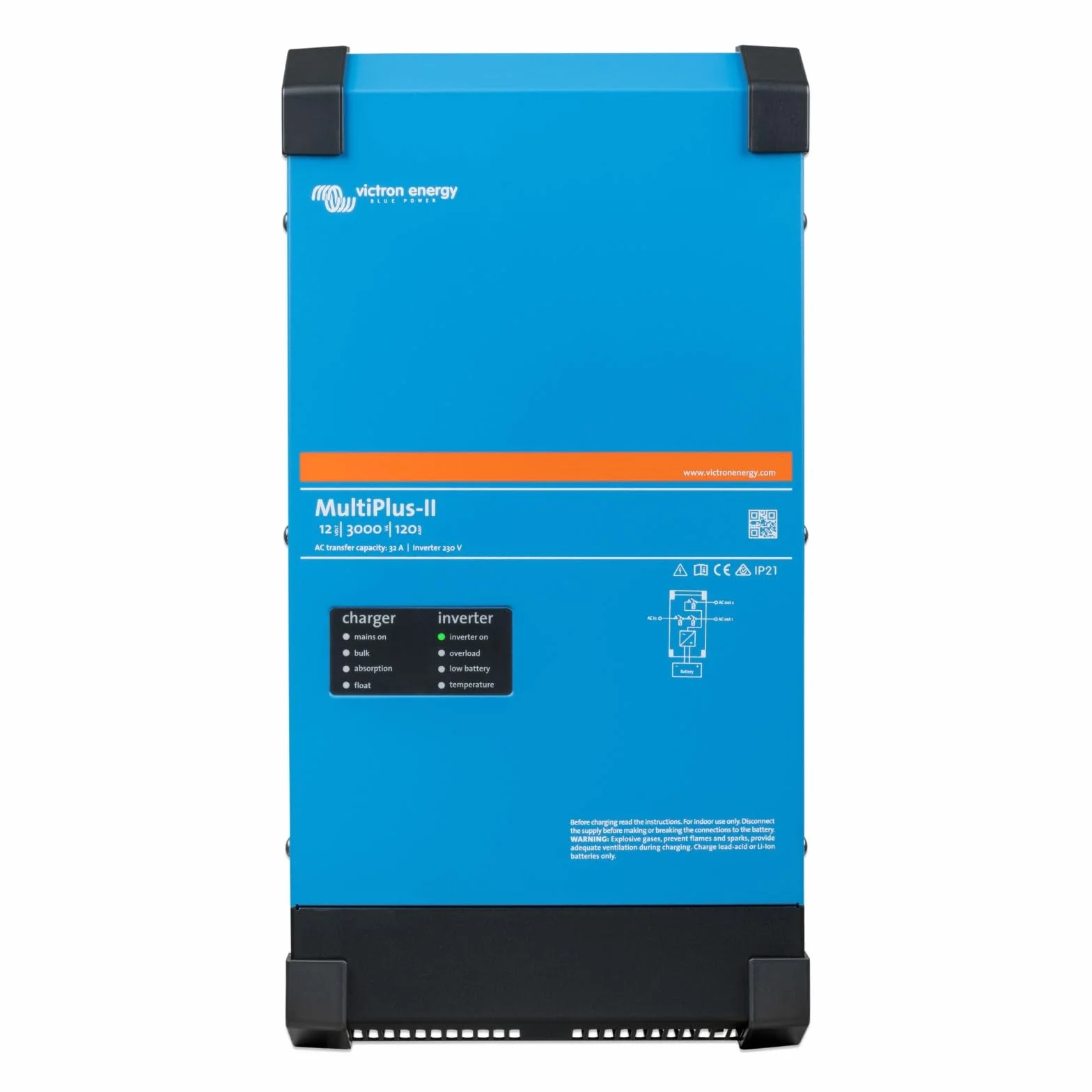 Victron Energy MultiPlus-II 3000VA 12-Volt 230V Falownik Sinusoidalny 120 amp Ładowarka do Akumulatorów