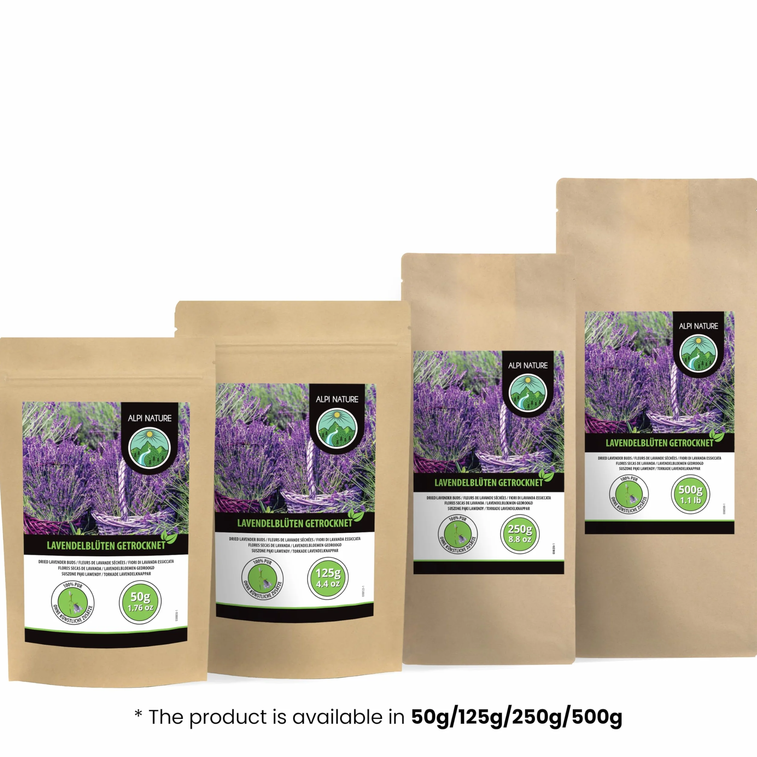 Alpi Nature Herbata Lawendowa 250g, Suszone Kwiaty i Pąki Lawendy, Herbata Liściasta z Kwiatów Lawendy
