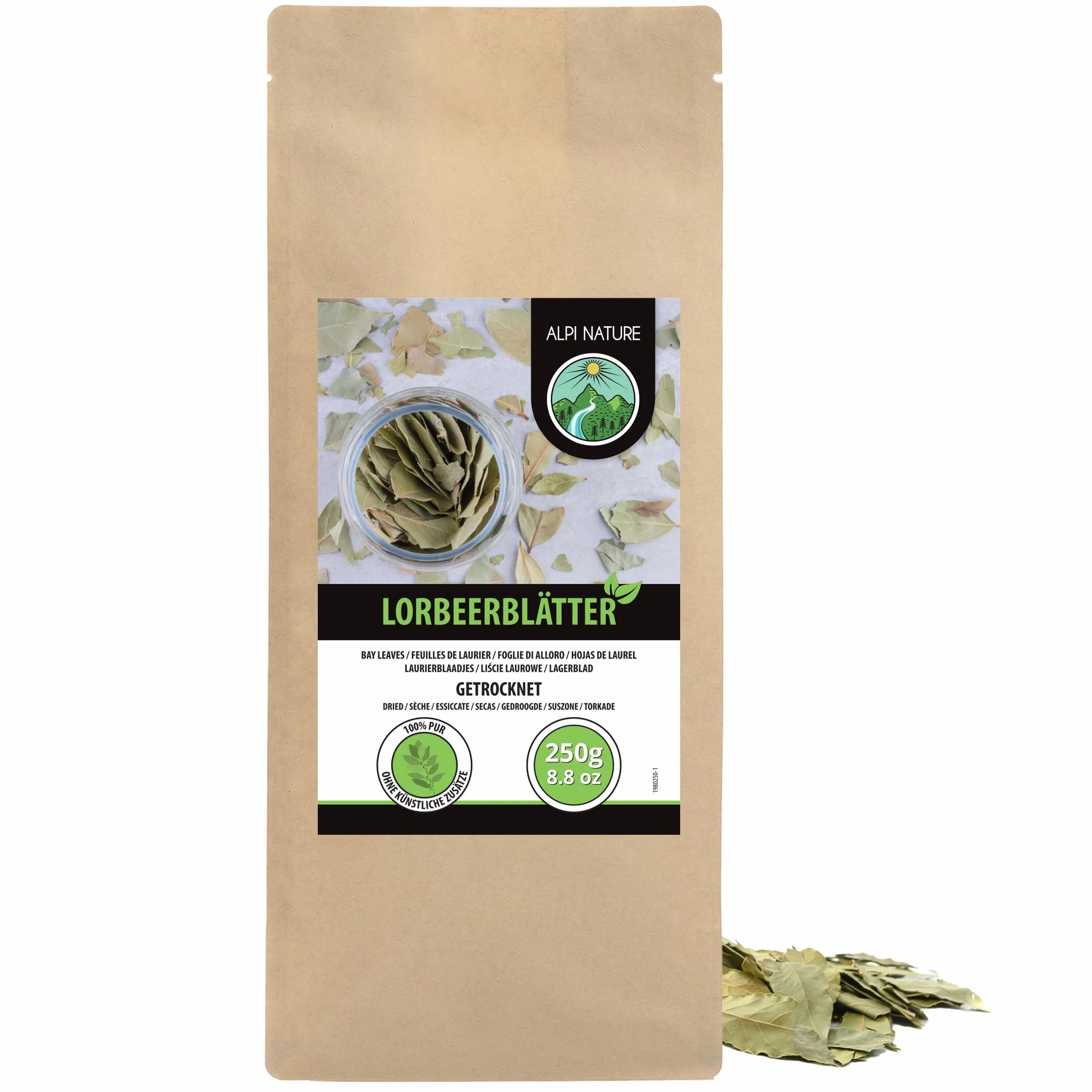 Alpi Nature Liście Laurowe 250g, Suszone Całe Liście, Przyprawa Liść Laurowy