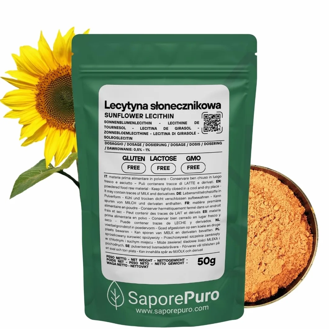 SaporePuro Leacytyna Słonecznikowa w Proszku 50 g – Naturalny Emulgator BEZGLUTENOWY