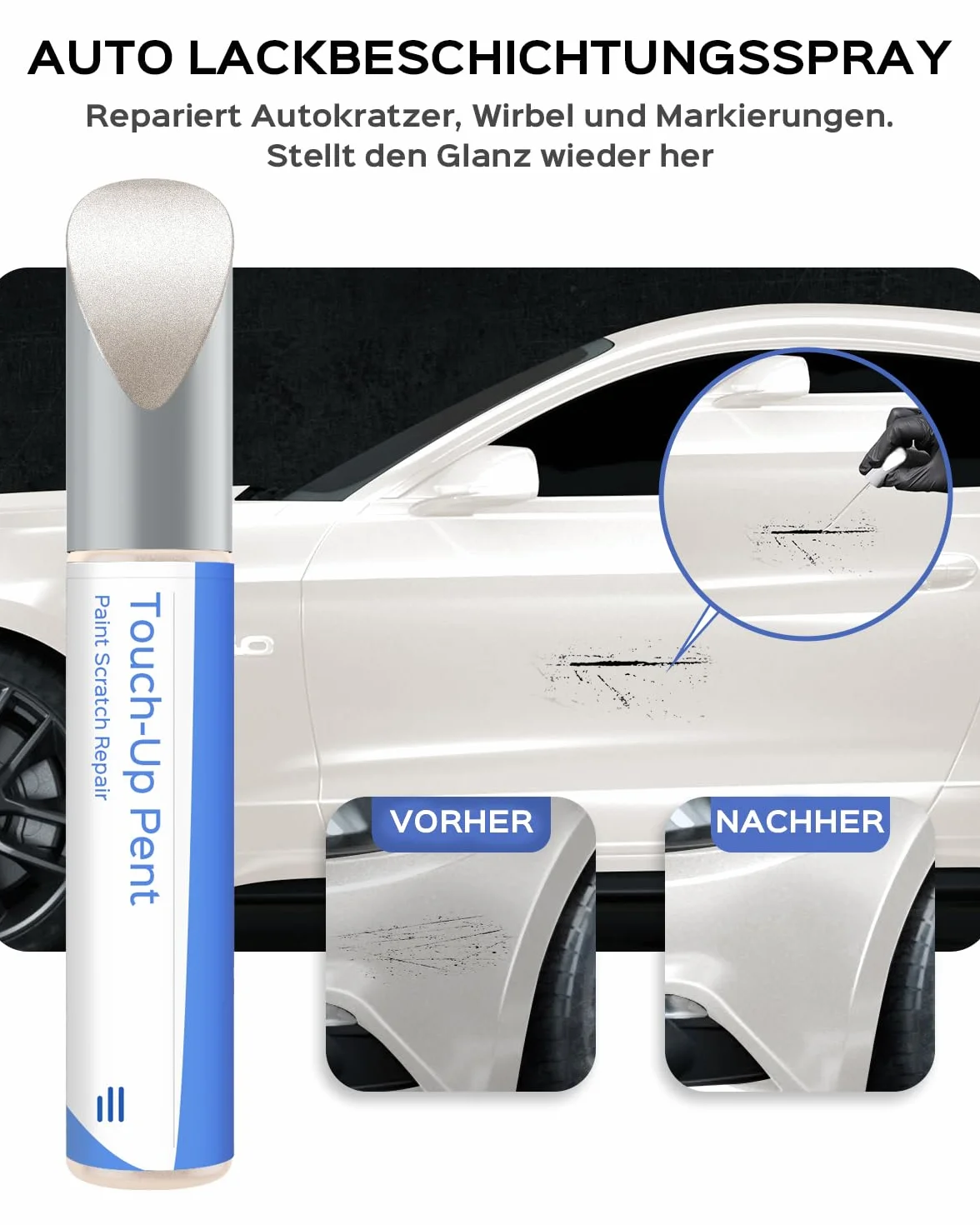UG White Platinum Metallic Tricoat Pisak do lakieru Kompatibelny z Ford Dokładne dopasowanie do uszczerbkowań i rys