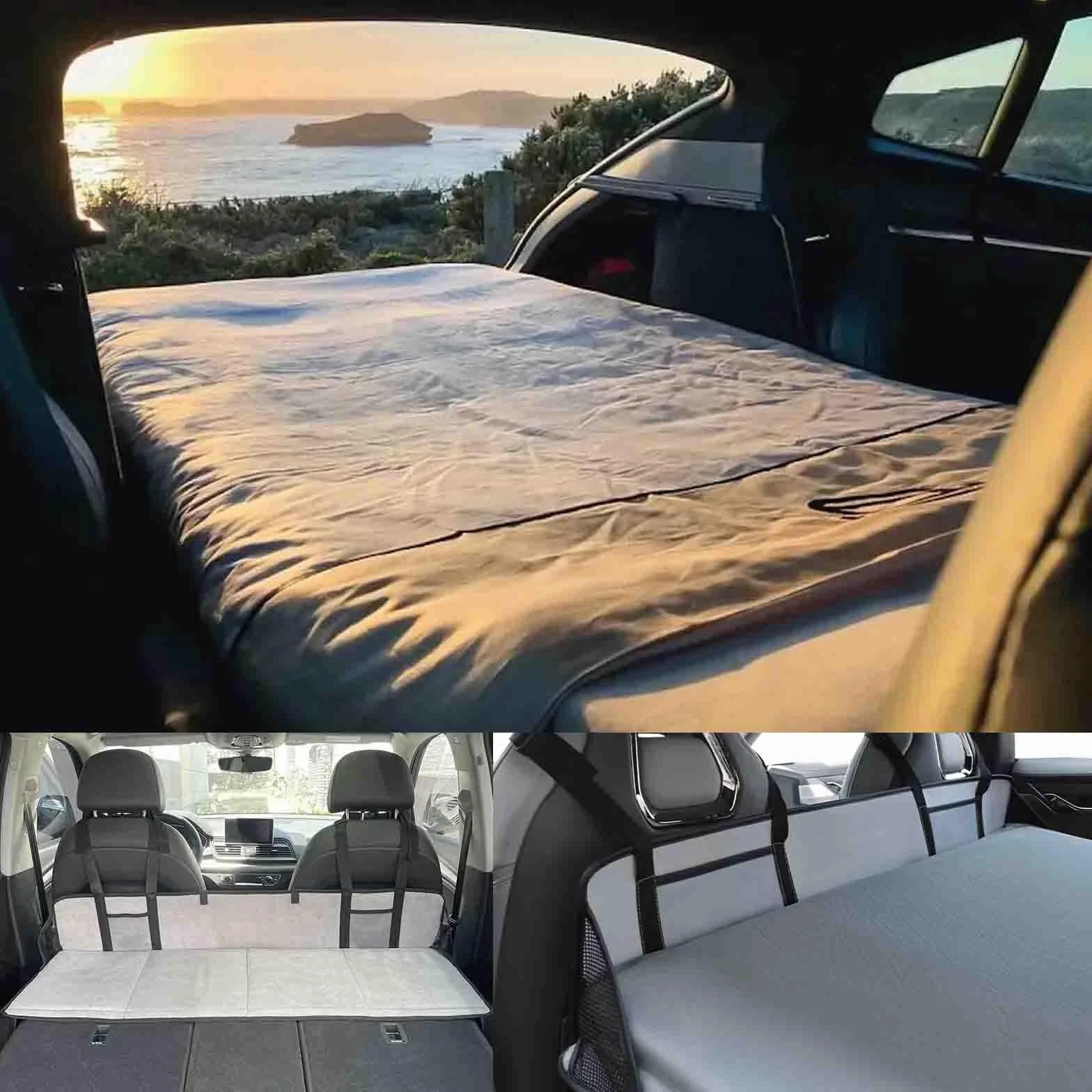 (czarne) niezbędne akcesoria kempingowe do SUV-a z płaskim bagażnikiem, np. dla Tesla Model Y, RAV4, CRV, X-Trail, Outback