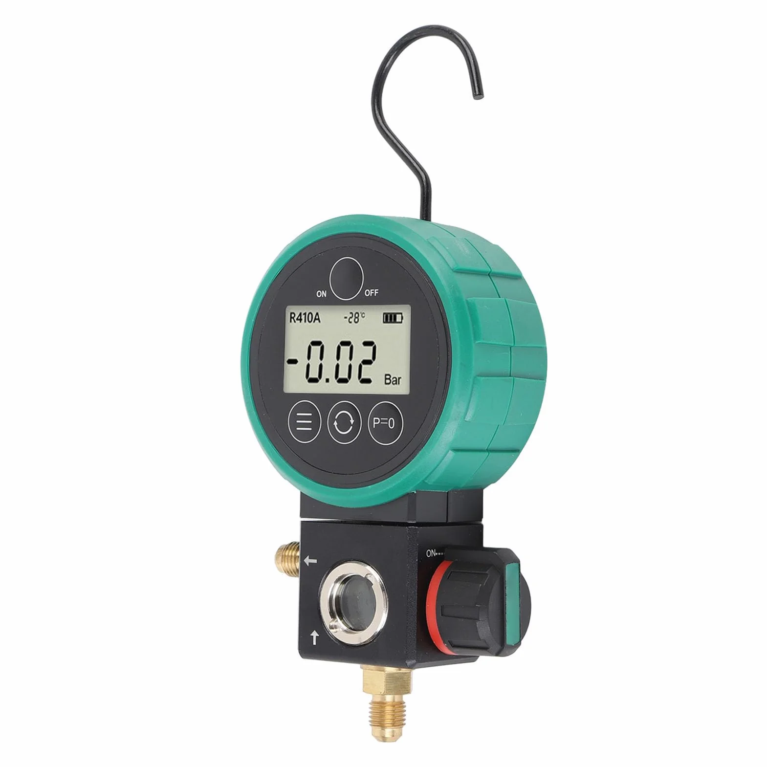 Cyfrowy Miernik HVAC 4-jednostkowy Kolektor Podciśnieniowy, Tester Płynu Chłodniczego z Sondami Zaciskowymi Temperatury do Systemów Klimatyzacji R22 R32 R410A R134a R404A R600a
