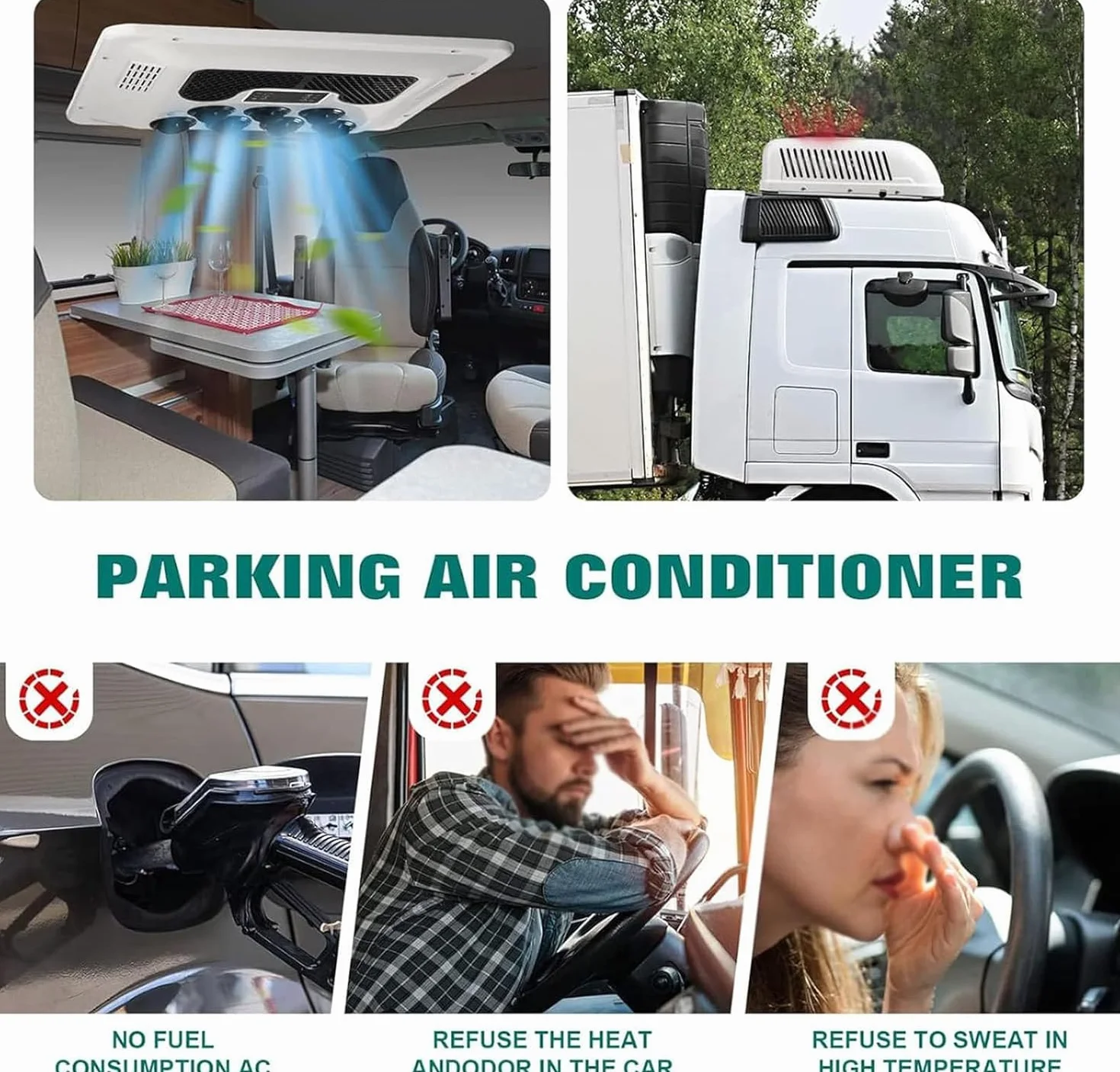 12V/24V Dc Dachowy Klimatyzator, Ciężarówka RV Dachowy Klimatyzator, Szybkie Chłodzenie I Ogrzewanie, Niski Poziom Hałasu Oszczędność Energii Dla Samochodów/Ciężarówek,White-24V