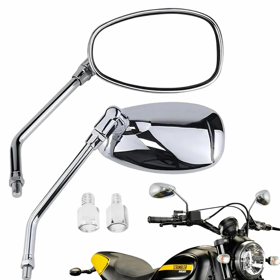 Uniwersalne lusterko motocyklowe 10 mm chrom Moto