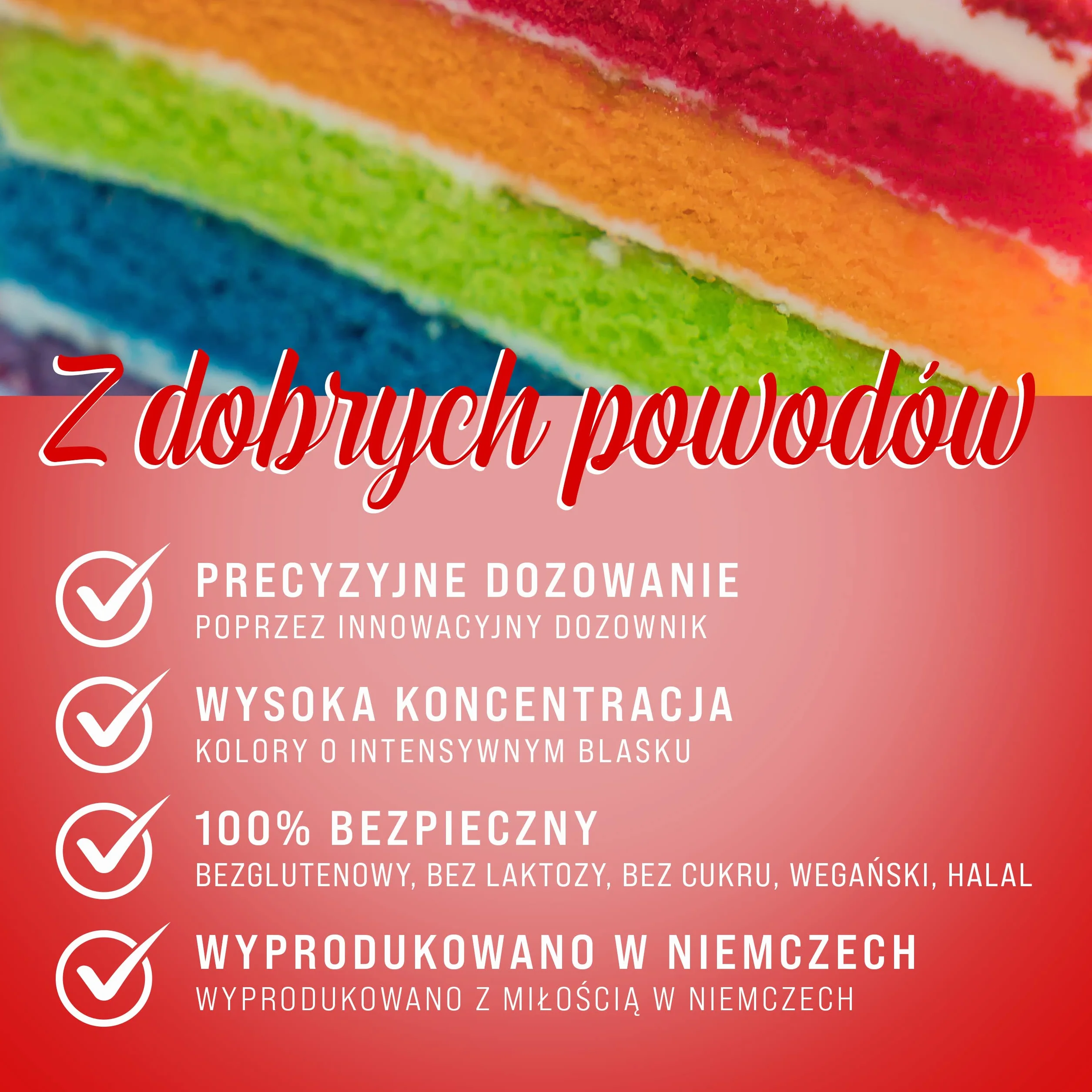 Zestaw barwników spożywczych 8x10ml Wysoce skoncentrowany barwnik, Wyprodukowano w Niemczech bez cukru, płynny, do barwienia napojów, ciast, ciastek, polew, slime i wielu innych.