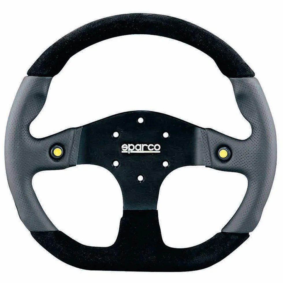 Sparco 015TMG22TUV uniwersalne koło sterowe 'L999 Mugello' - szara skóra i czarny zamsz - średnica 330 mm, czarne